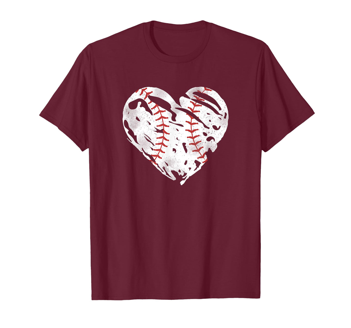 Graphic Ball Heart Men Women Coach Player Cute Baseball Mom T-Shirt