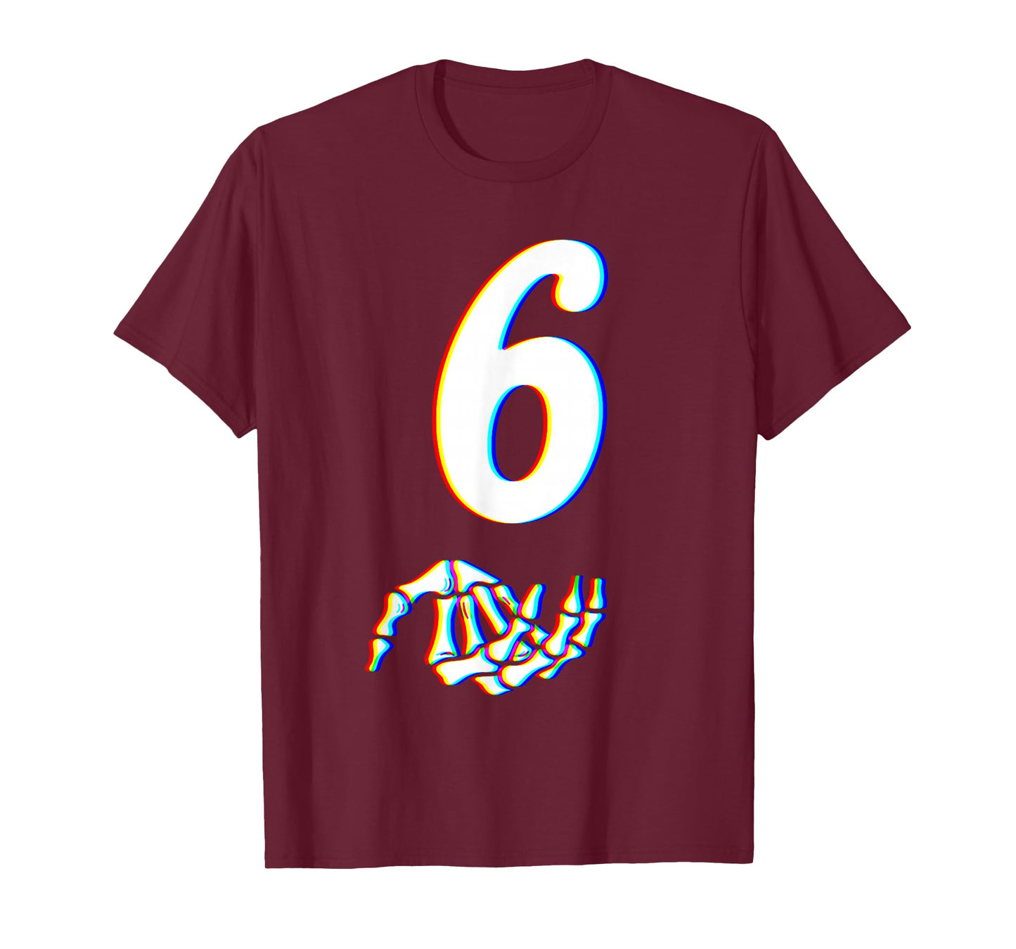 Number 6 Matching 67 Meme Skeleton Hand Halloween Costume T-Shirt