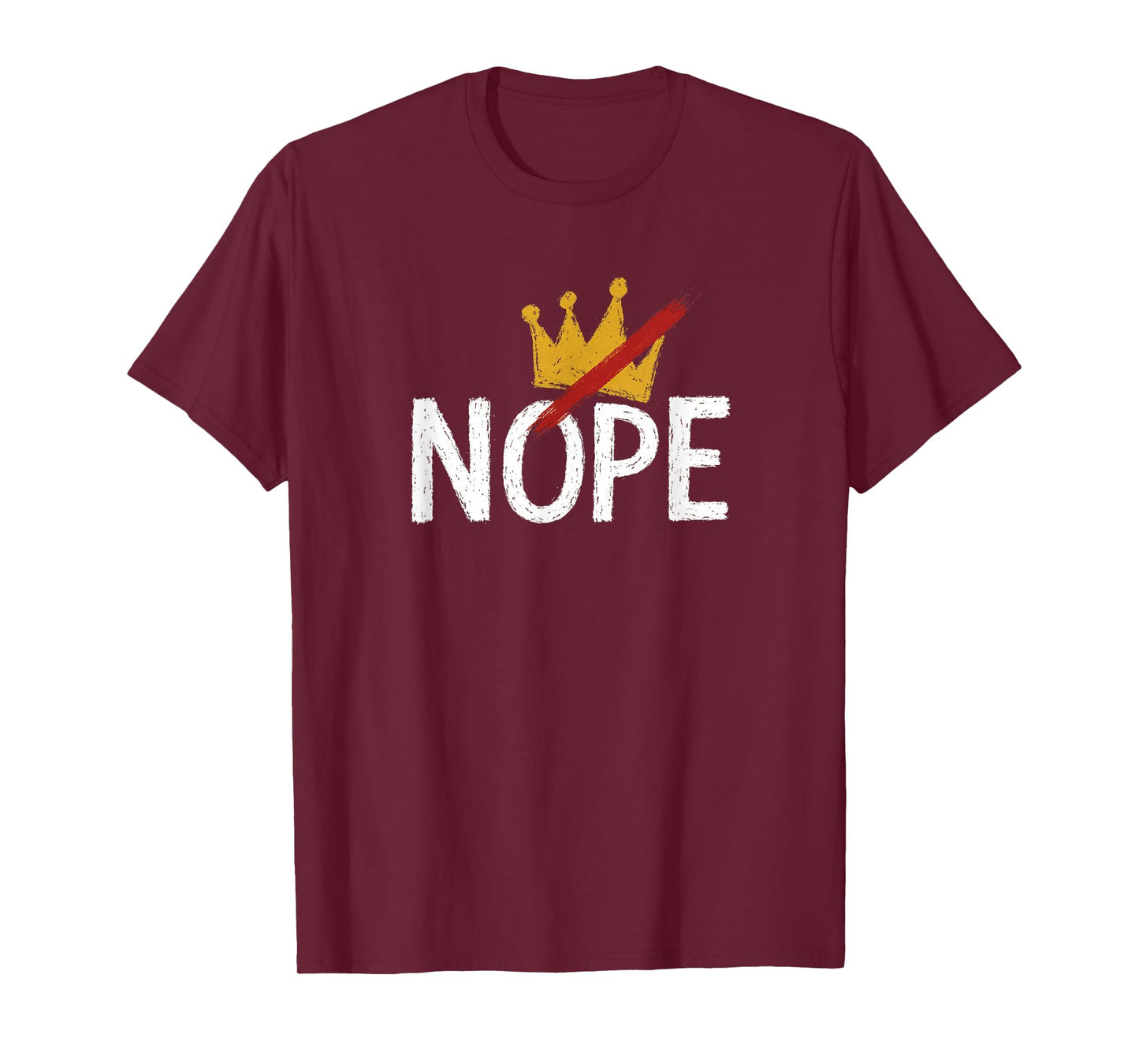 Nope No Kings Red Slash White Crown Graffiti Street Art T-Shirt
