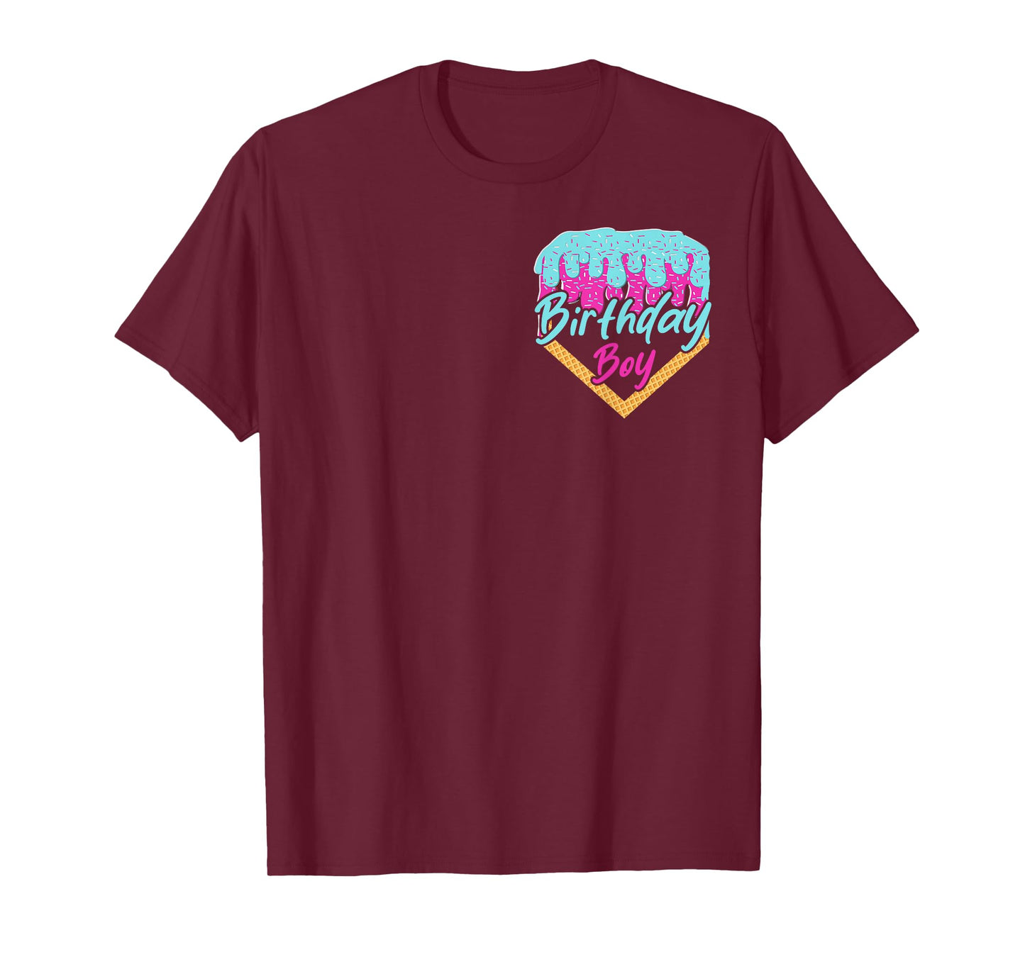 Baseball 7 Year Old Ice Cream Drip 7th Birthday Boy Number 7 T-Shirt