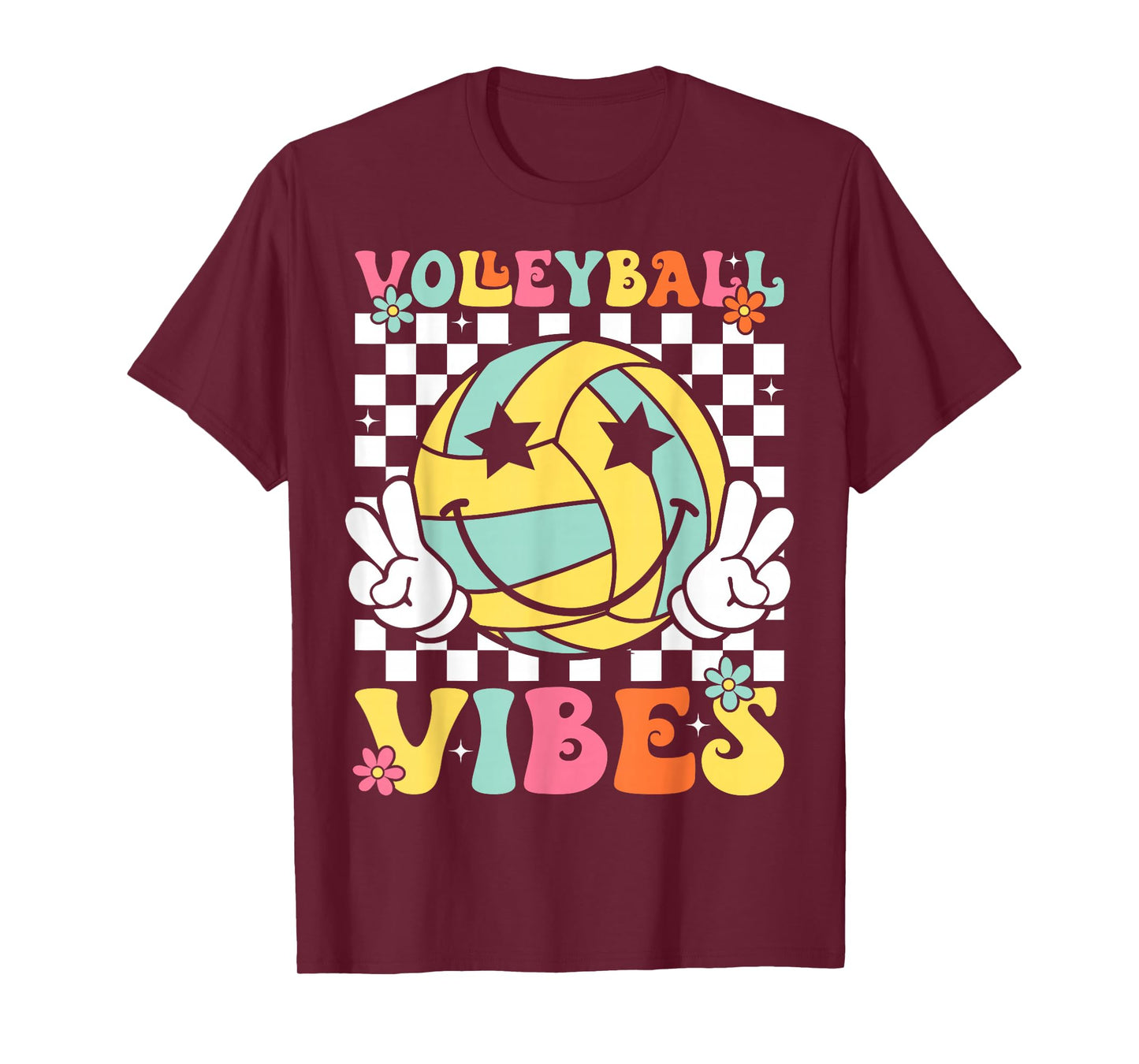 Volleyball Vibes Volleyball Retro Game Day Girls Women T-Shirt