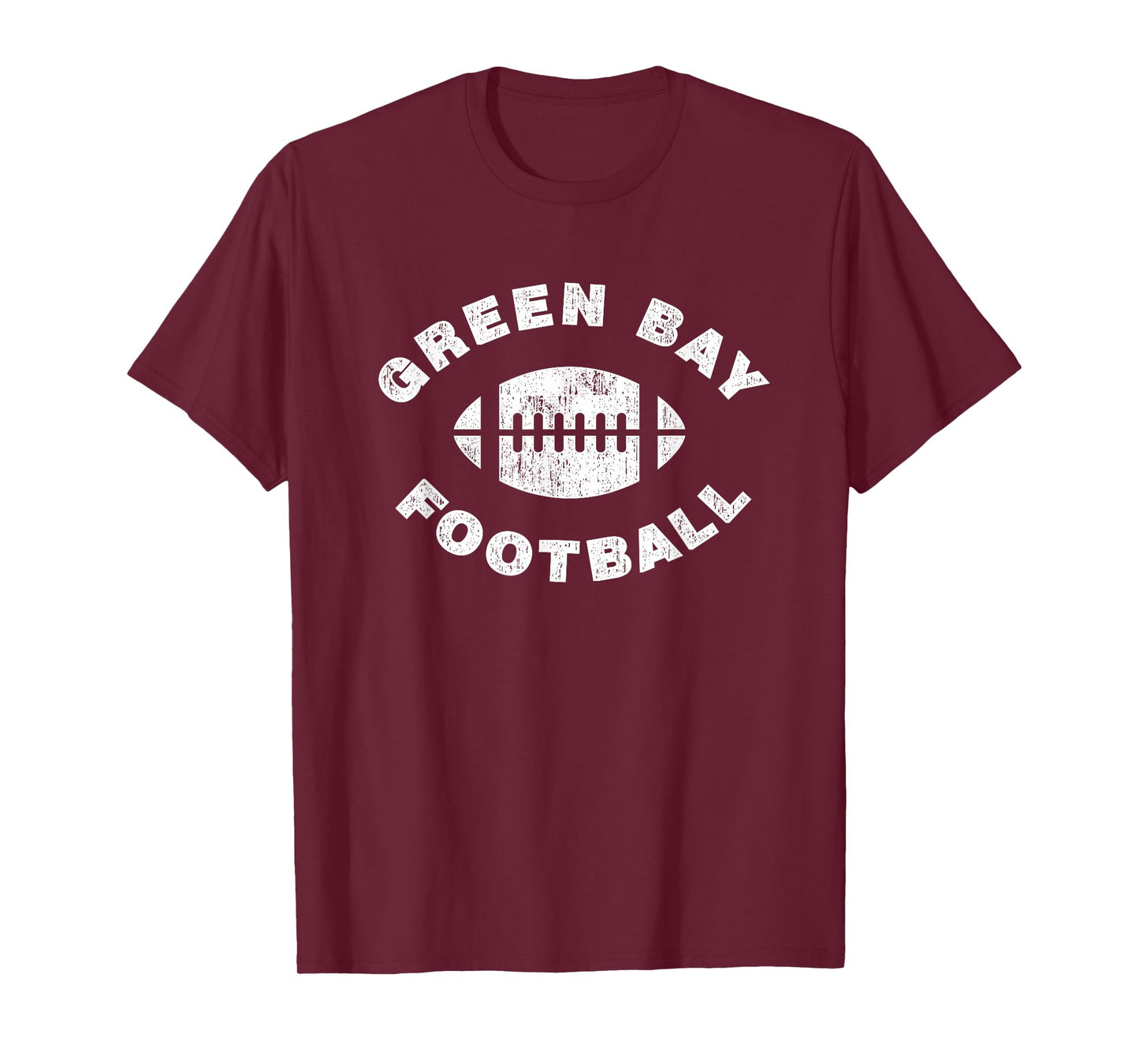 Green Bay Retro Vintage Distressed Football Sports Design T-Shirt