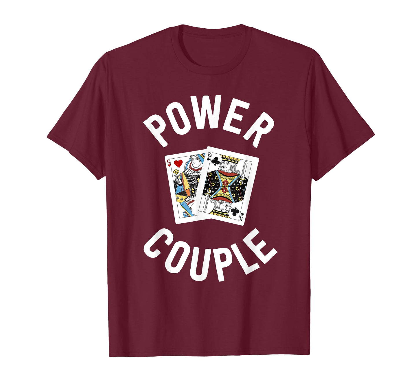 Gifts for Card Players Women Power Couple King Queen T-Shirt