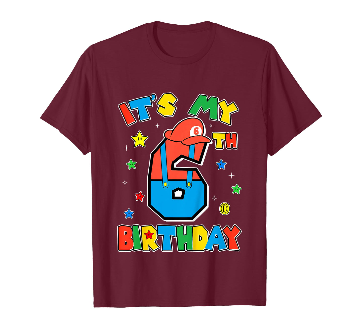 Kids 6th Birthday Boy Super Gamer Gaming Theme B-day Party Boys T-Shirt