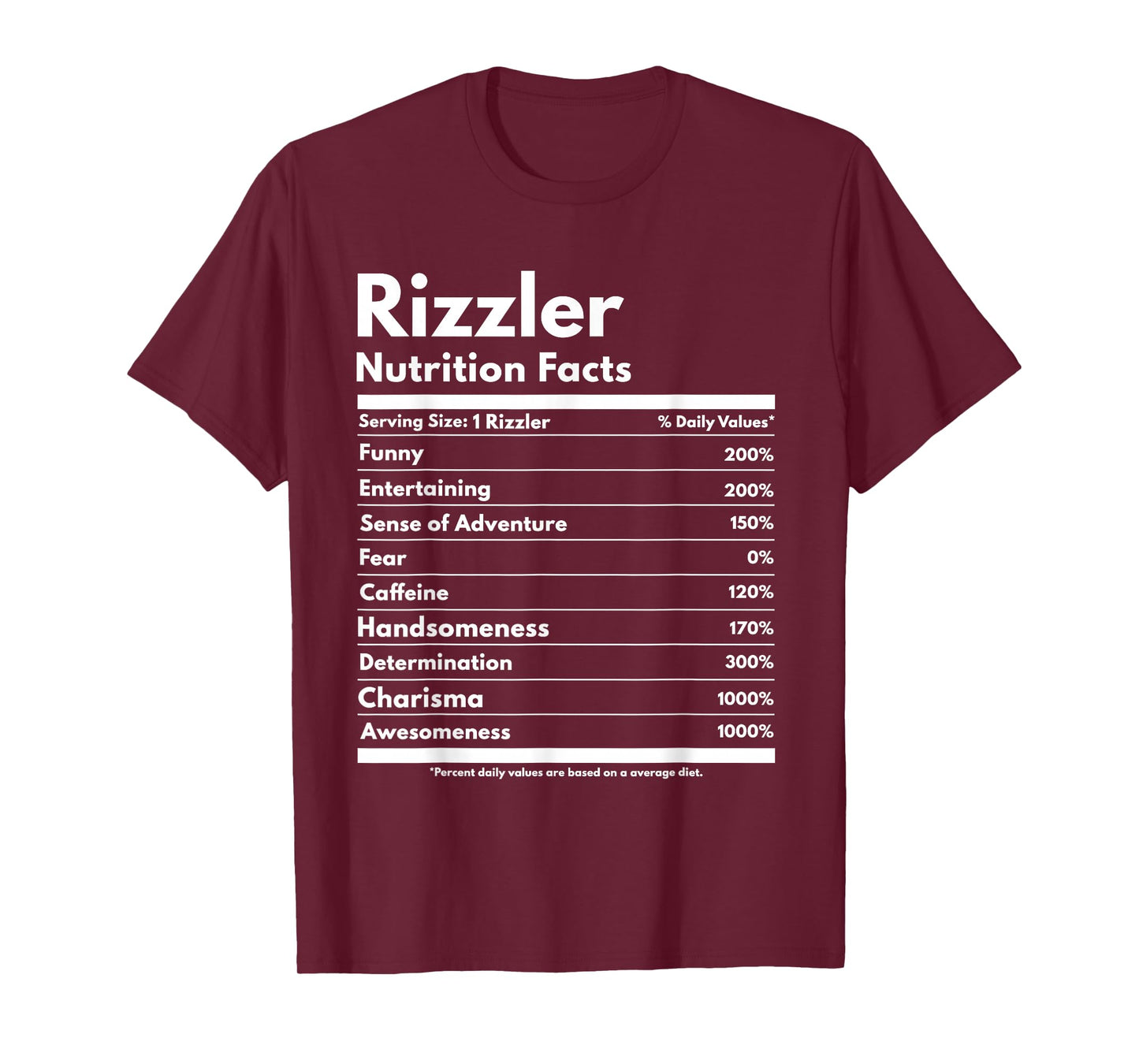 Rizzler Nutrition Facts W Rizz Sayin Rizz Funny Rizzler T-Shirt