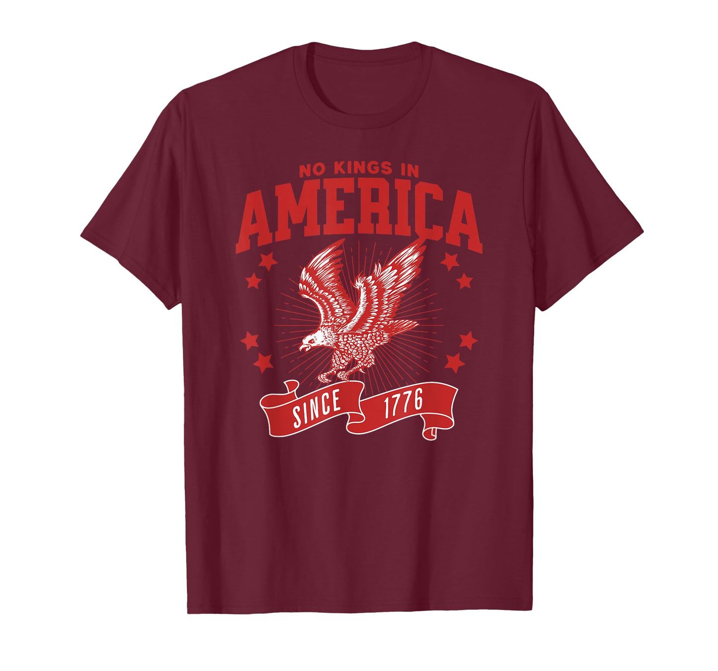 NO KINGS IN AMERICA SINCE 1776 USA Bald Eagle T-Shirt