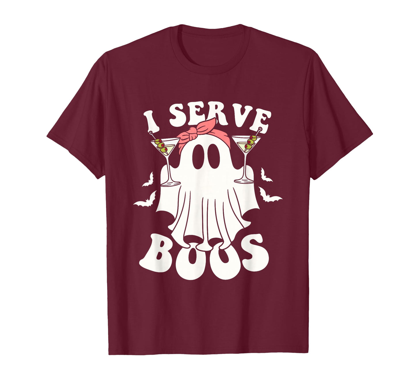 Halloween Bartender Ghost I Serve Boos Funny T-Shirt