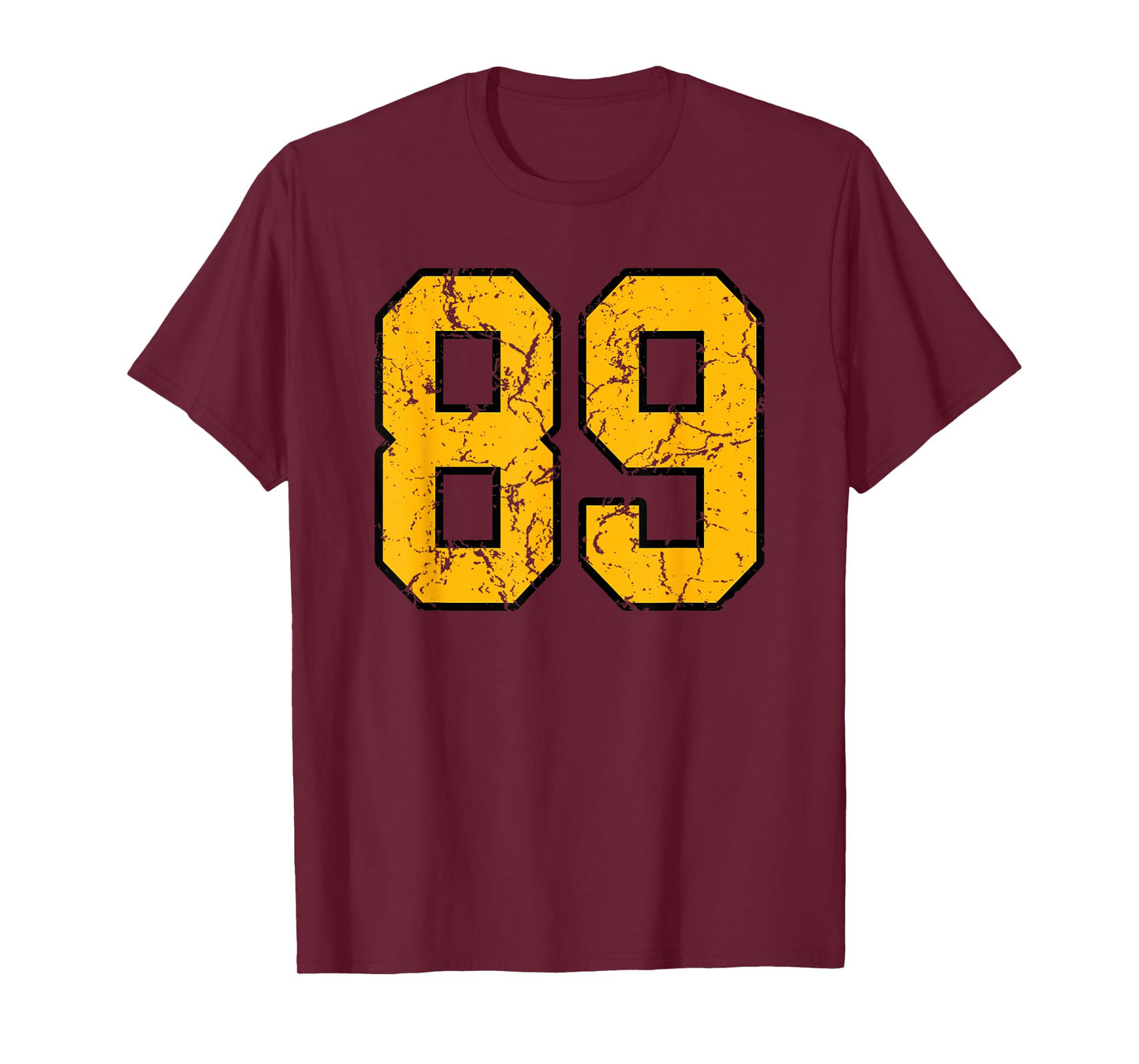 Gold and Black Sports Number 89 Jersey Uniform Player T-Shirt