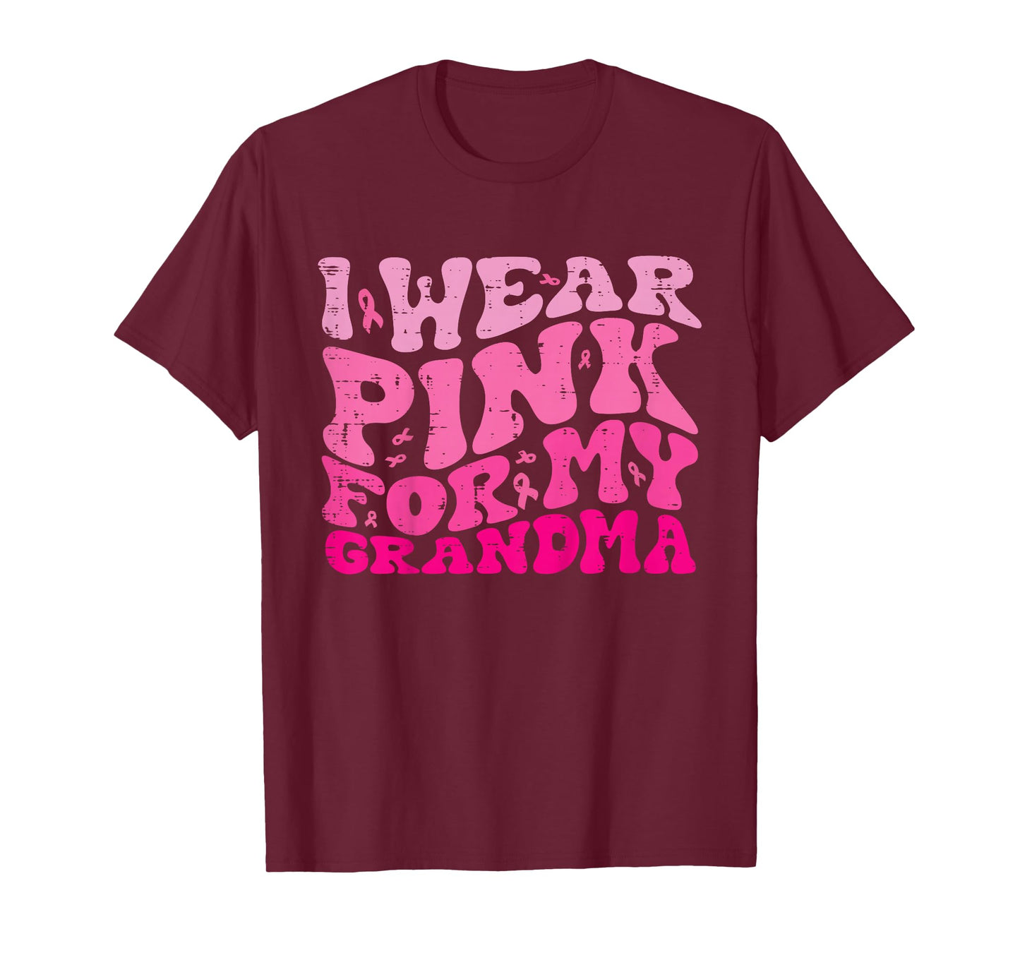 Kids Breast Cancer Pink Grandma Retro Awareness Girls Boys Kids T-Shirt