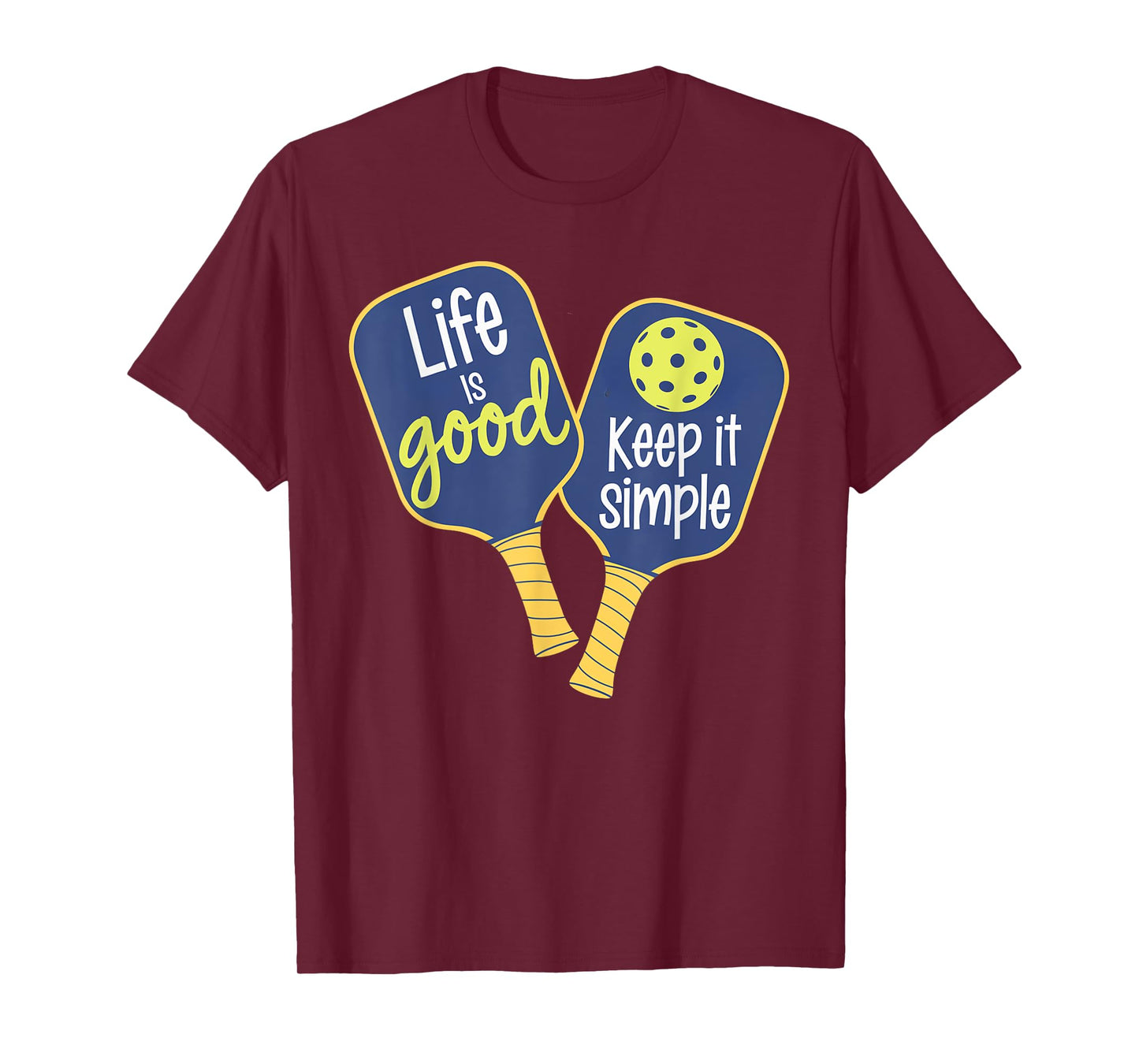 Keep It Simple Pickleball Paddles and Ball Design Sport T-Shirt