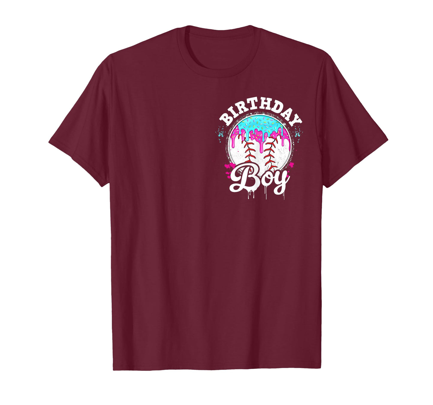 Baseball 6 Year Old Ice Cream Drip 6th Birthday Boy Number 6 T-Shirt