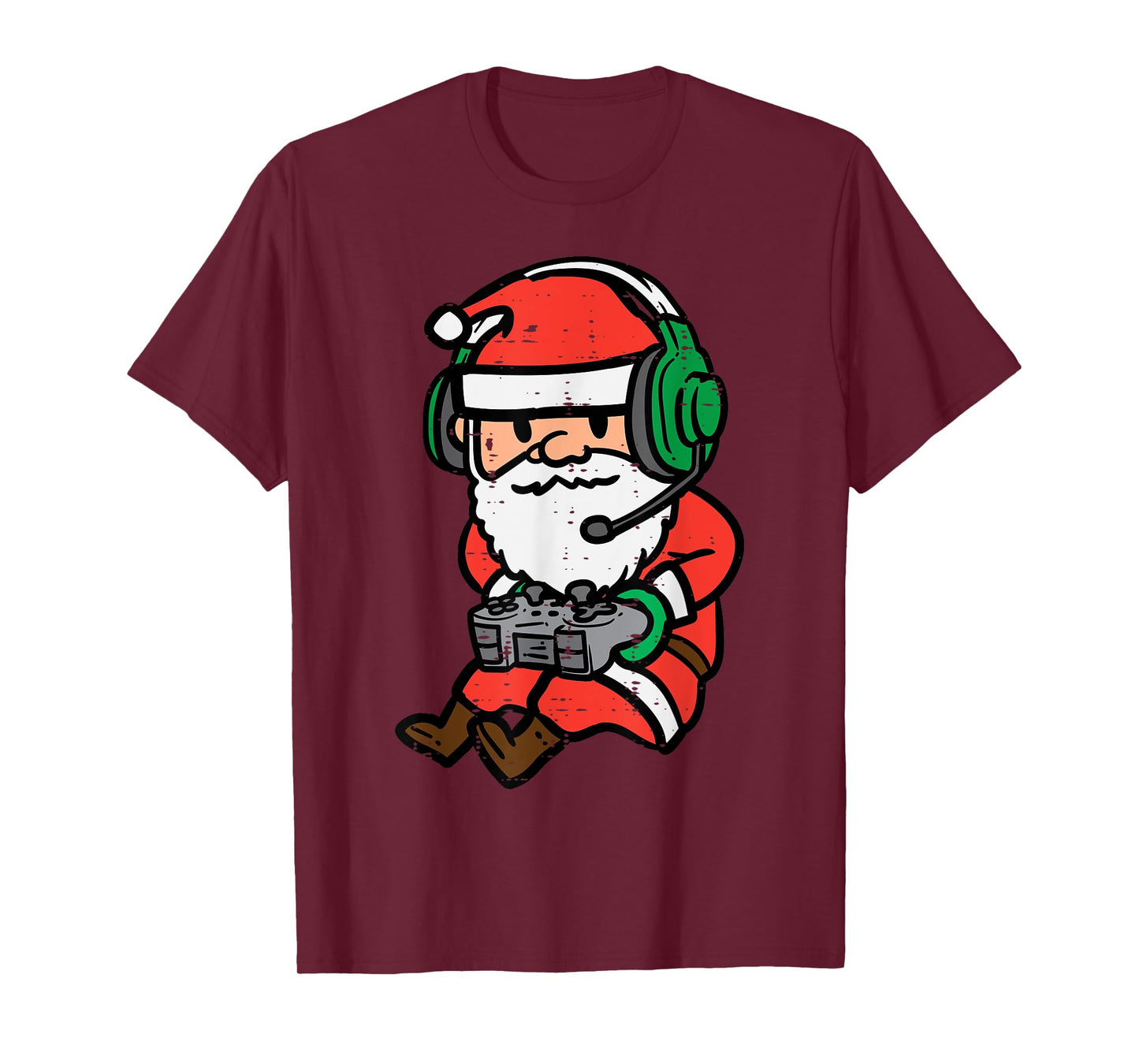 Christmas Gamer Santa Xmas Gaming Men Boys Kids Youth Teen T-Shirt