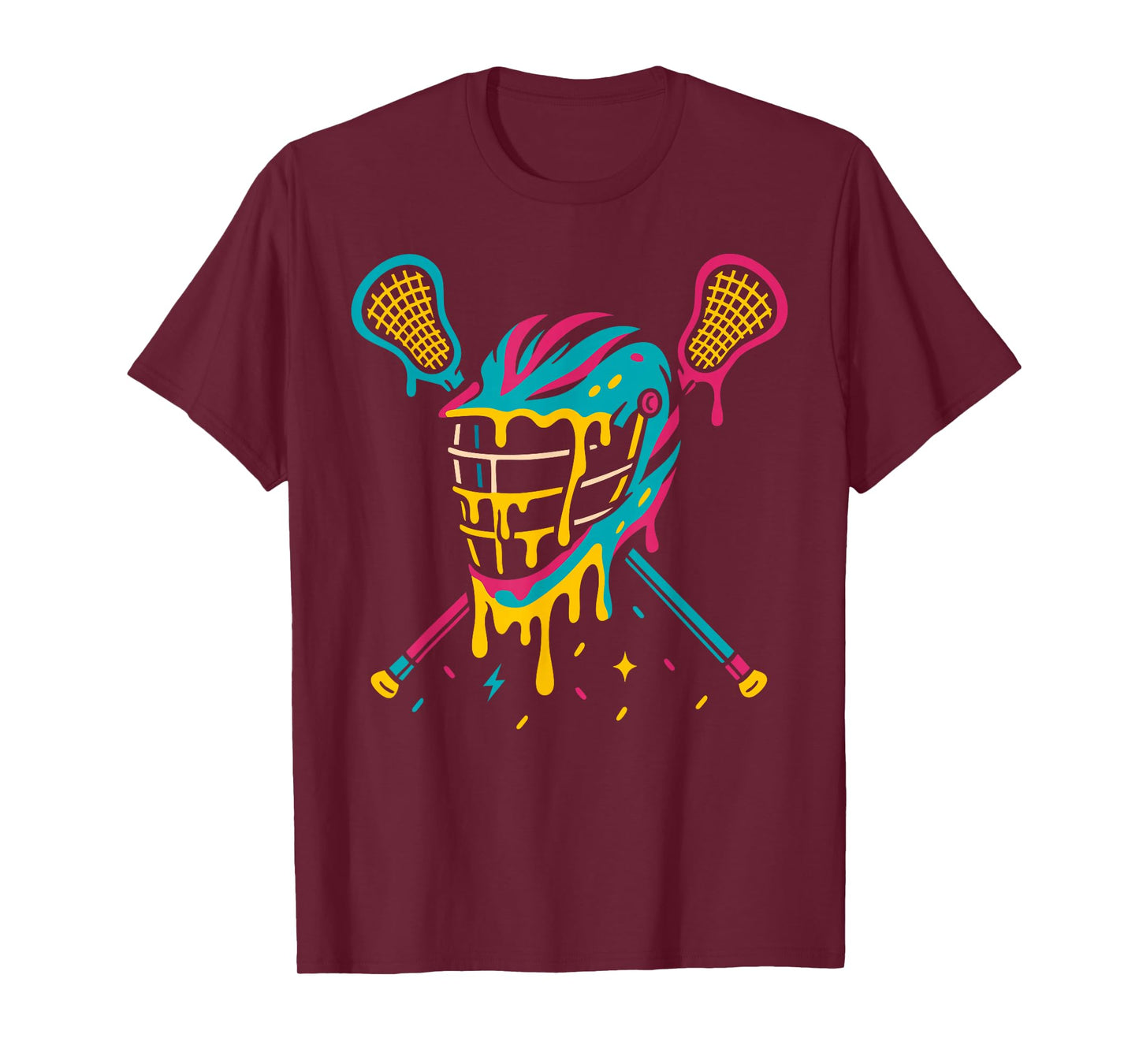 Lacrosse Drip Ice Cream with Sprinkles Helmet & Sticks Boys T-Shirt