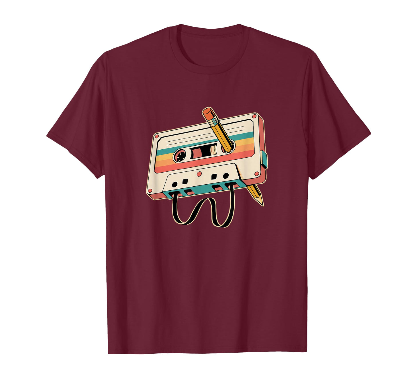 Retro Cassette Tape with Pencil 80s 90s Music Vintage Party T-Shirt