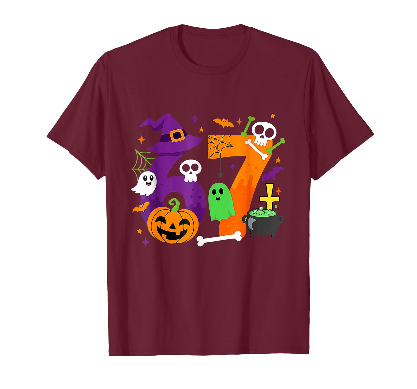 Funny Six Seven 6 7 Meme Design Couples Halloween T-Shirt
