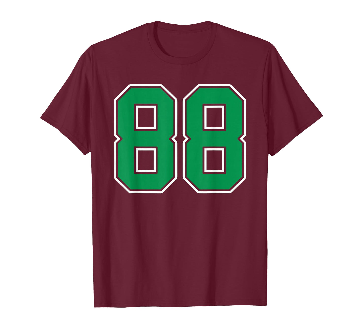 Kelly Green White Number 88 Jersey Player Uniform #88 T-Shirt