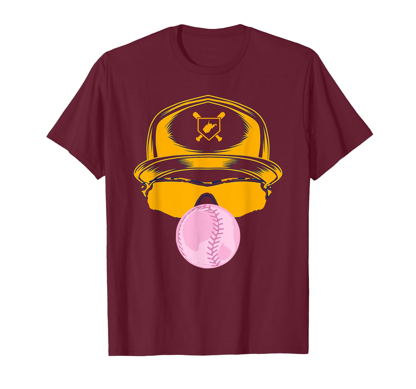 WV Baseball Player State of West Virginia Ball Team Fan Gear T-Shirt