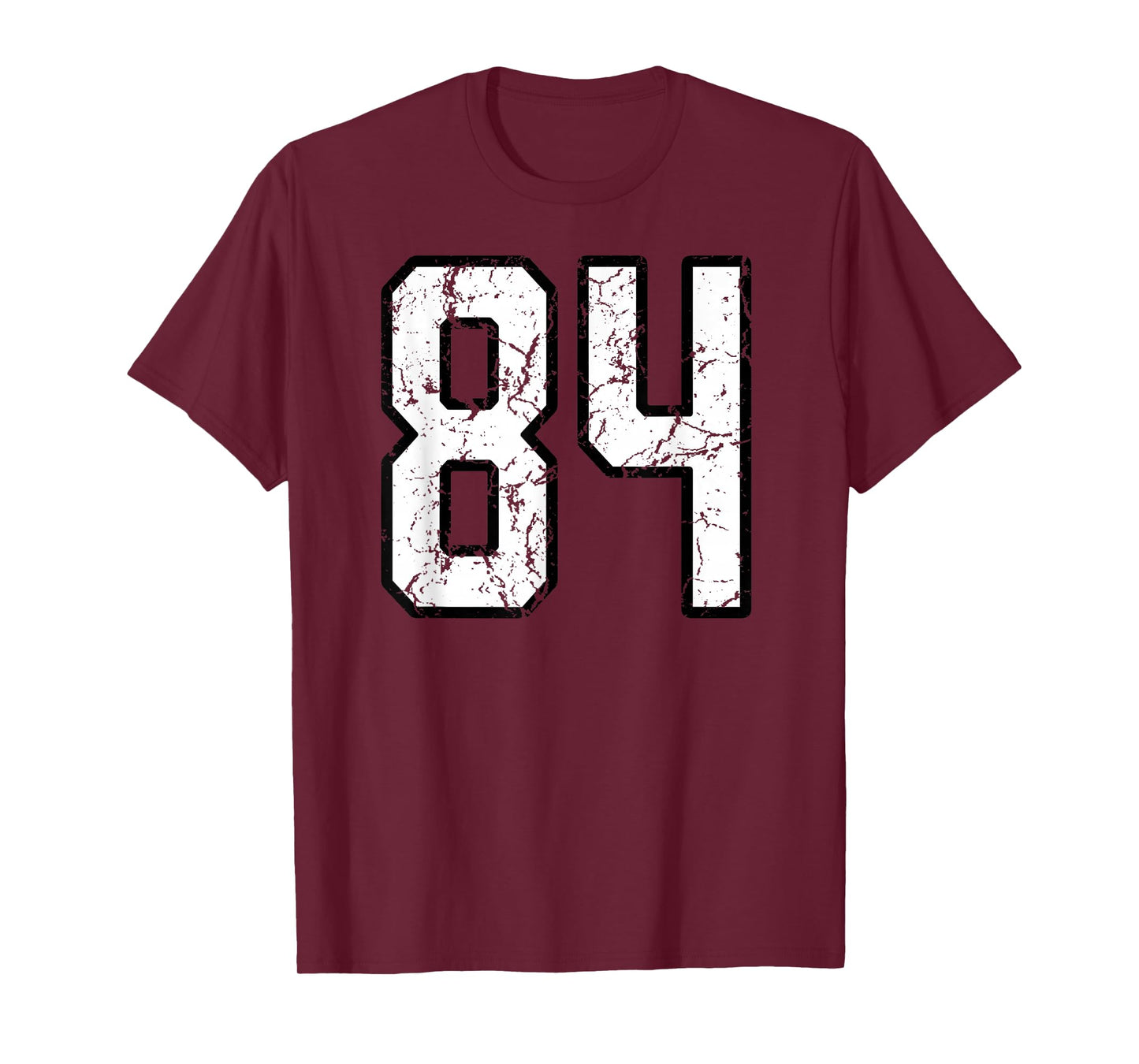 White and Black Sports Number 84 Jersey Uniform Player T-Shirt