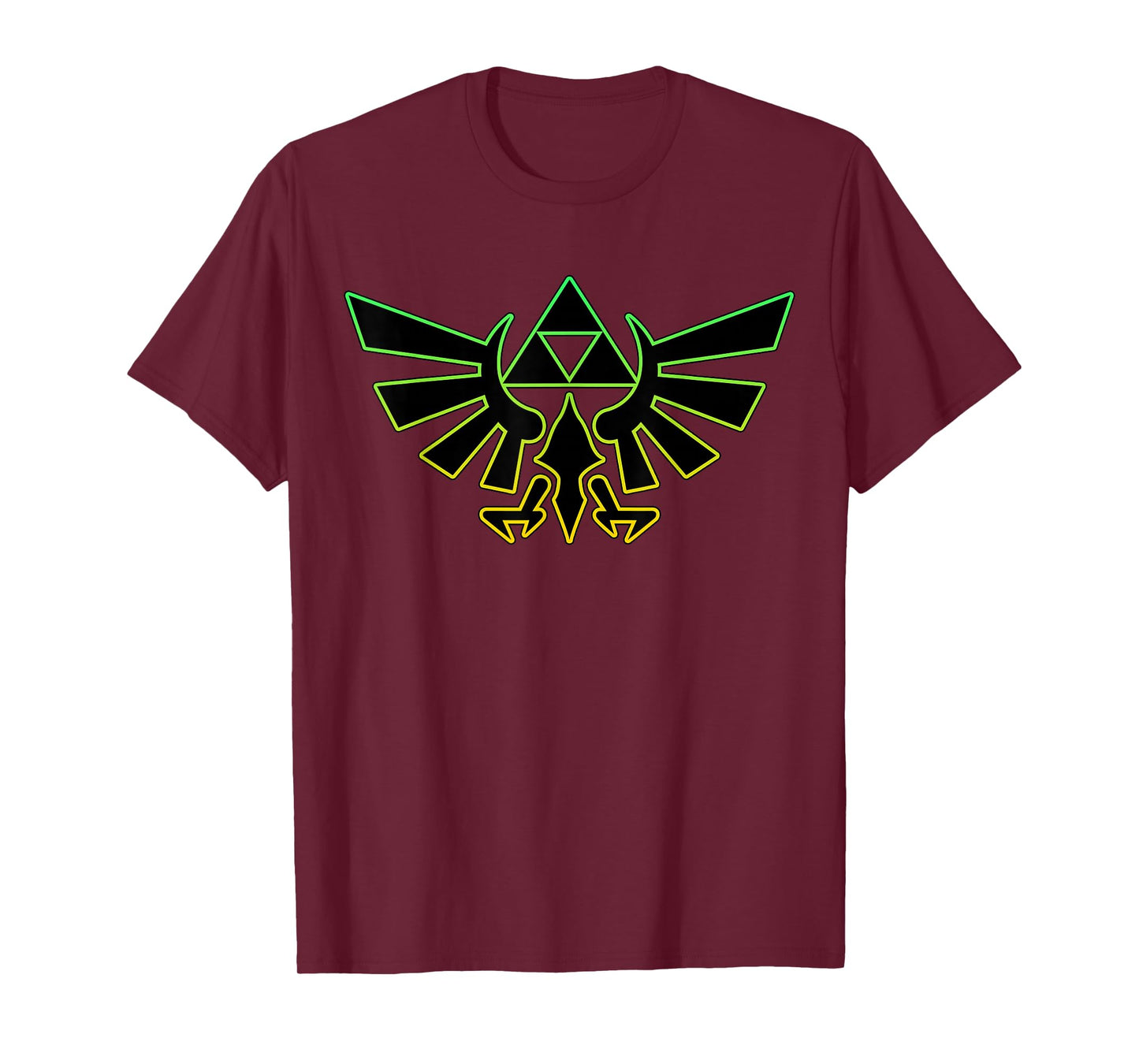 Nintendo Zelda Hyrule Crest Triforce Neon Outline T-Shirt