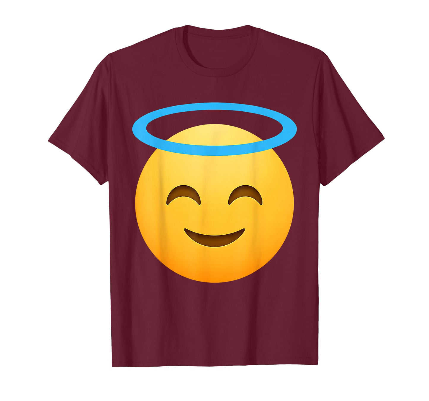 Funny Emoticon Smiling Face with Halo Angel T-Shirt
