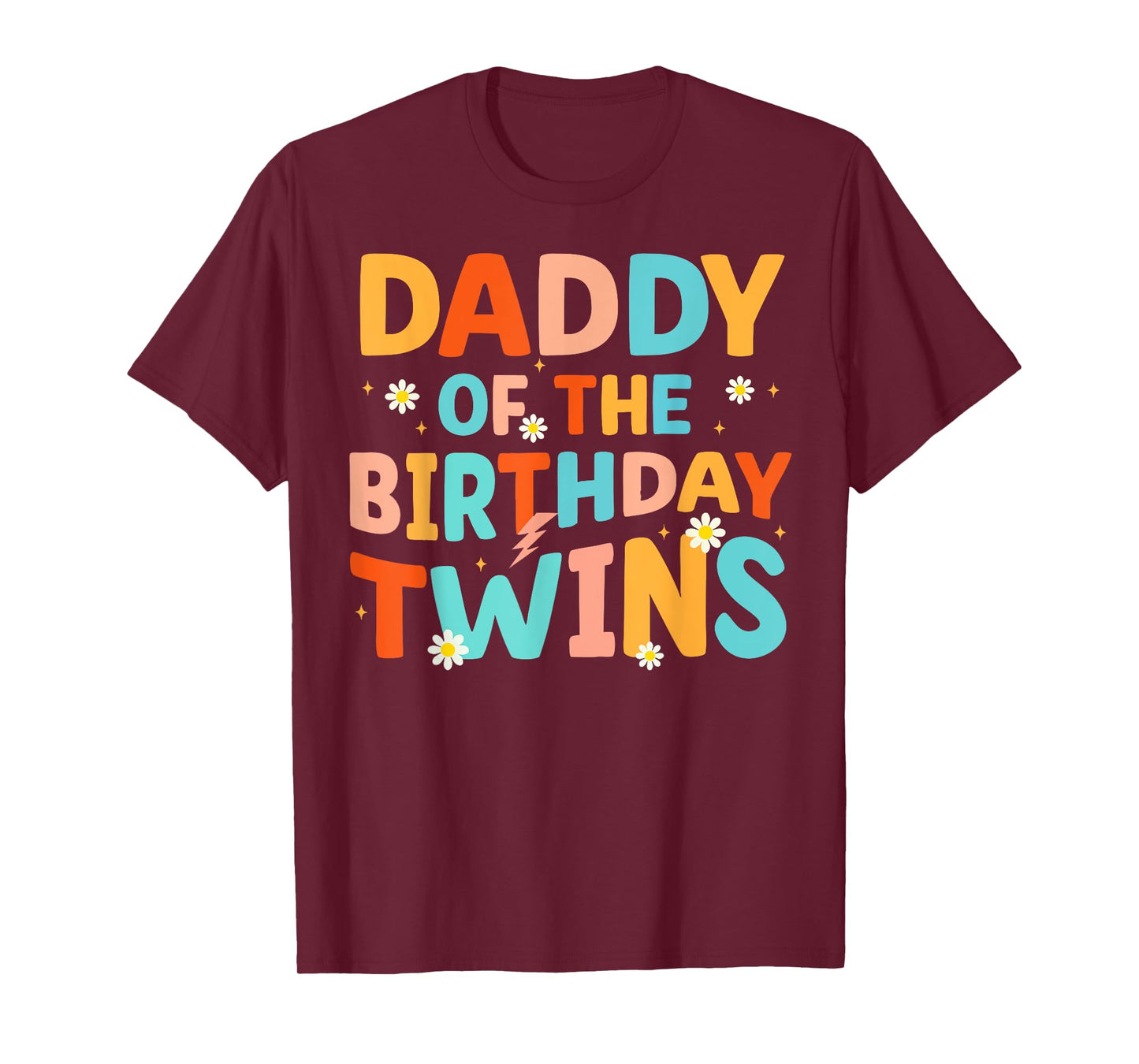 Daddy Of The Birthday Twins Kids Party Retro Bday T-Shirt