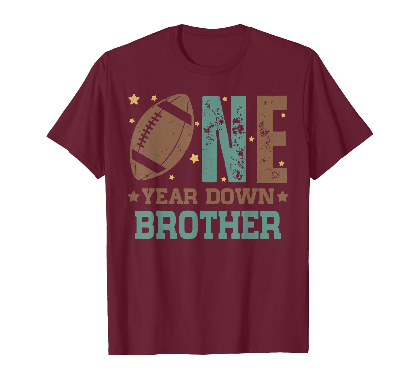 Brother of the 1 Year old Football 1st Year Down Birthday T-Shirt