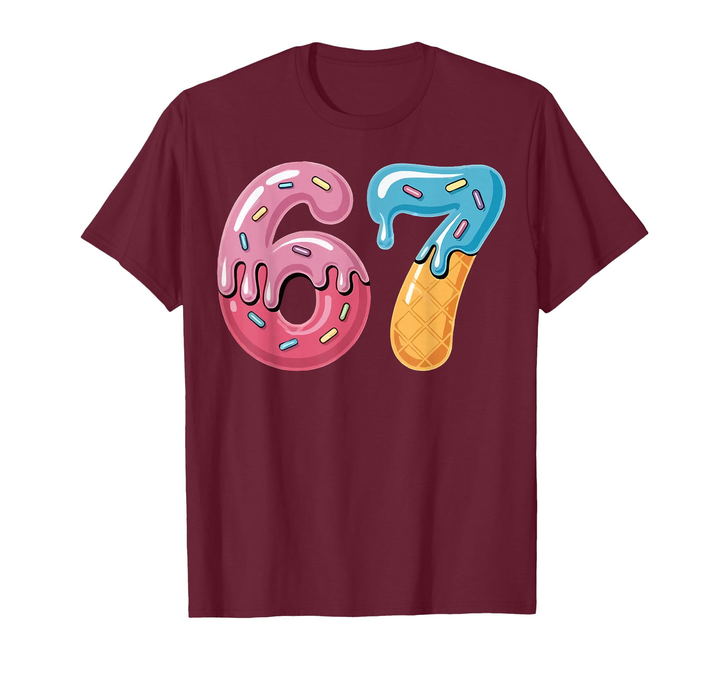 67 Ice Cream Drip Meme Funny Six Seven Gen Alpha Slang T-Shirt