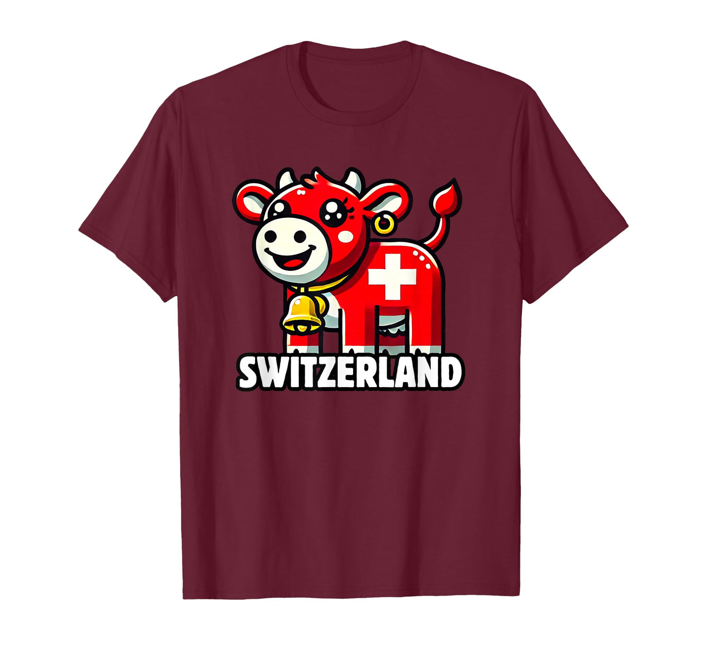 Swiss Cow Flag Switzerland Cute Swiss Alps T-Shirt