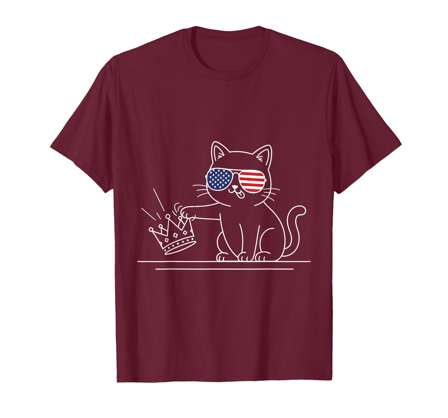 Funny Cat No Kings America Cat Lover for Men Women Kids T-Shirt