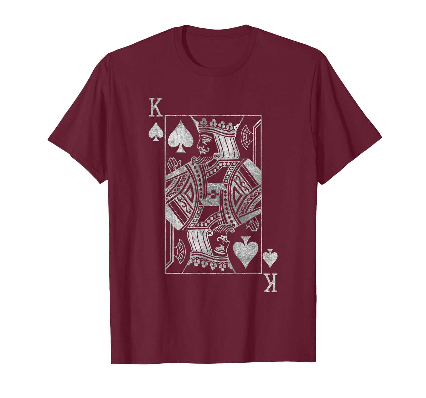 Lucky Poker Cards Knight King of Spade Game Silver Grey T-Shirt
