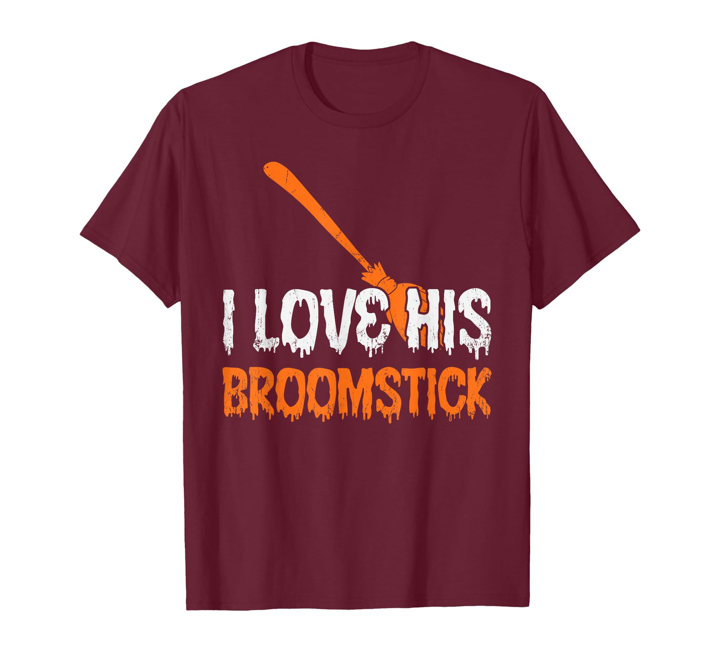 I Love His Broomstick I Love Her Pumpkins Halloween Couples T-Shirt