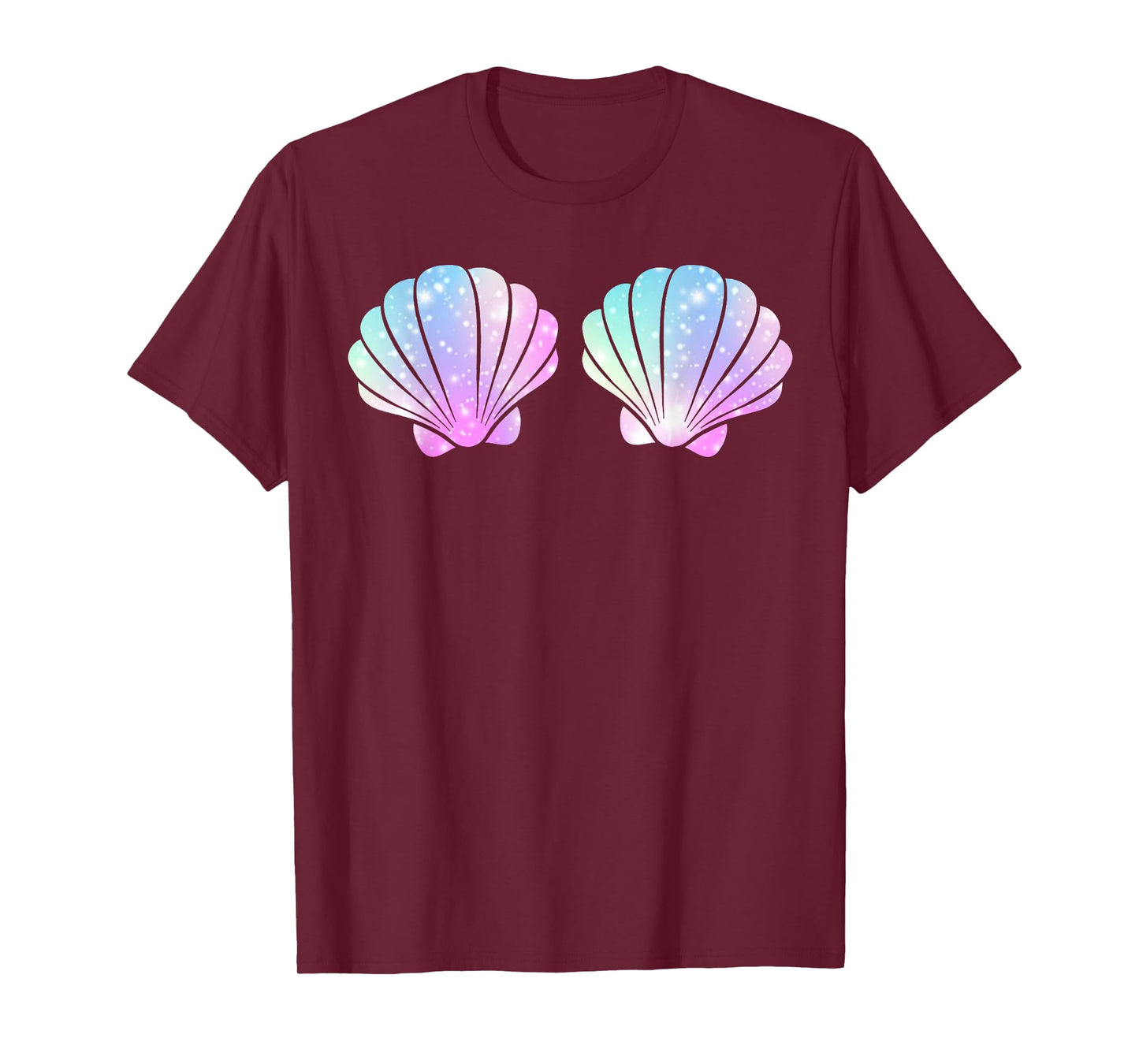 Cute Halloween Girl Costume, Mermaid Shell Bra Costume Women T-Shirt