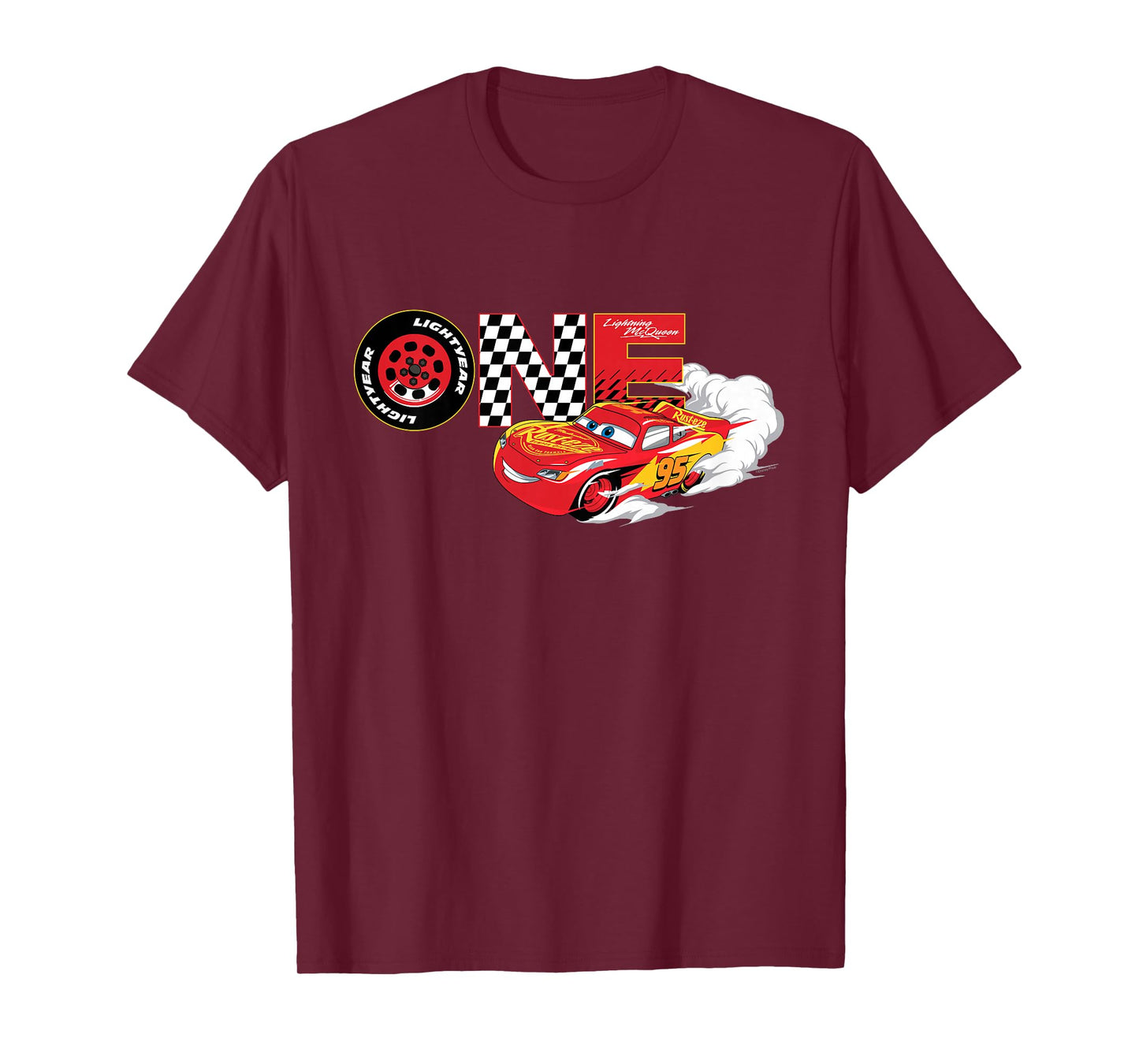 Disney & Pixar's Cars Numbers 1 First 1st Birthday Party T-Shirt