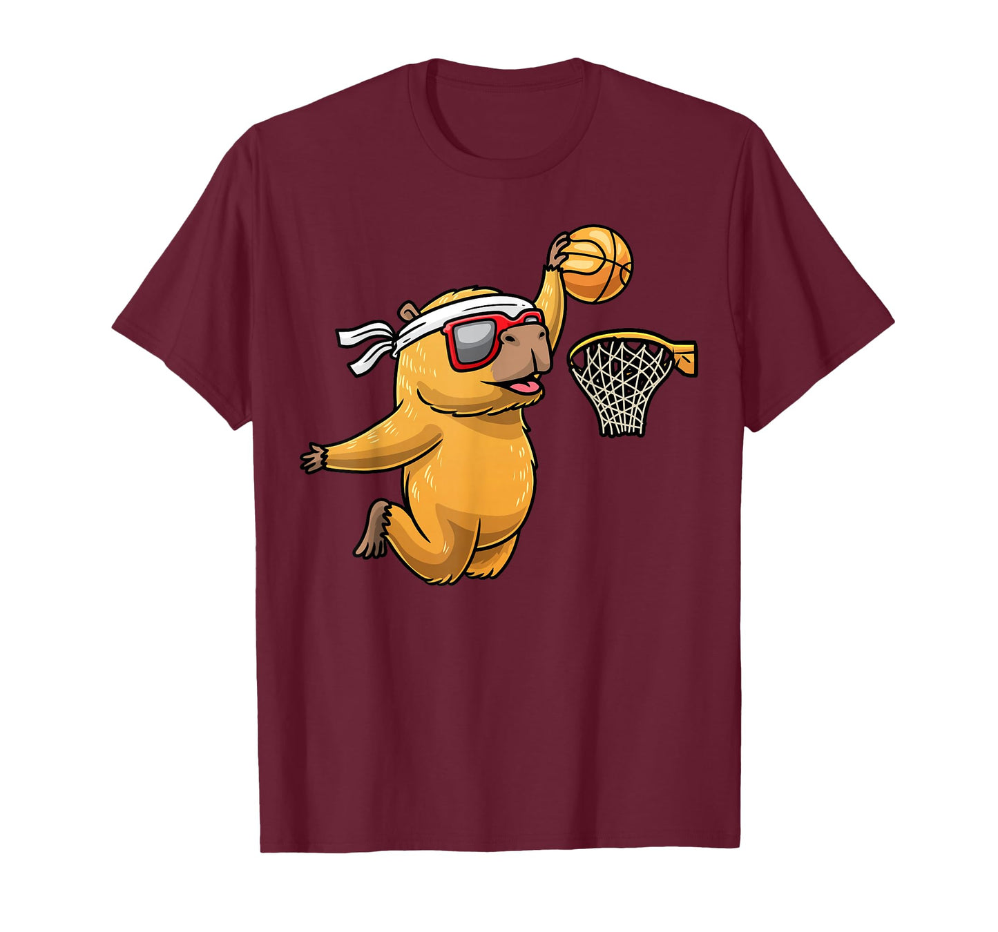 Capybara Playing Basketball Sports Rodent Kids T-Shirt