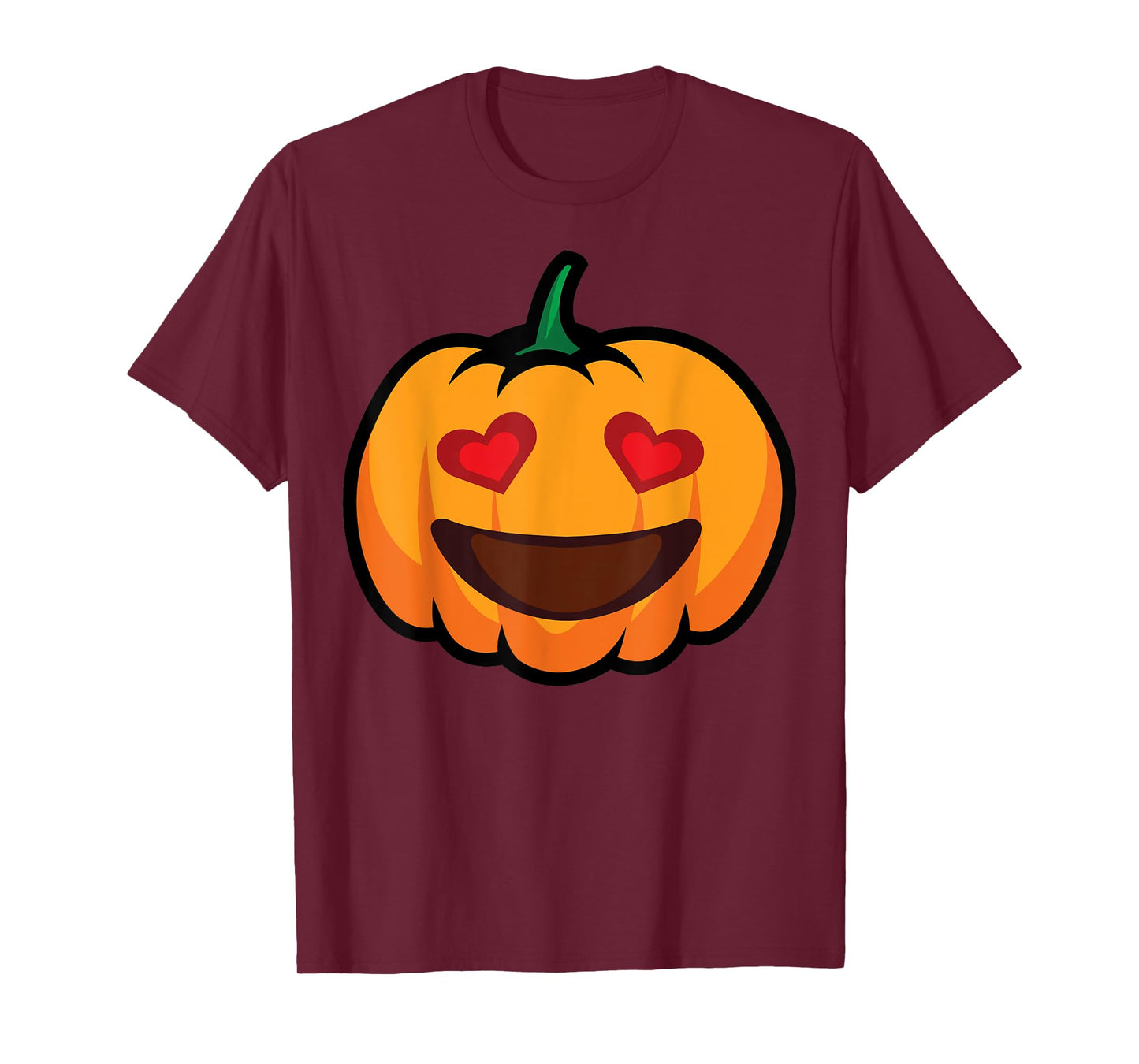 Pumpkin Big Smile & Love Eyes Funny Halloween Costume T-Shirt