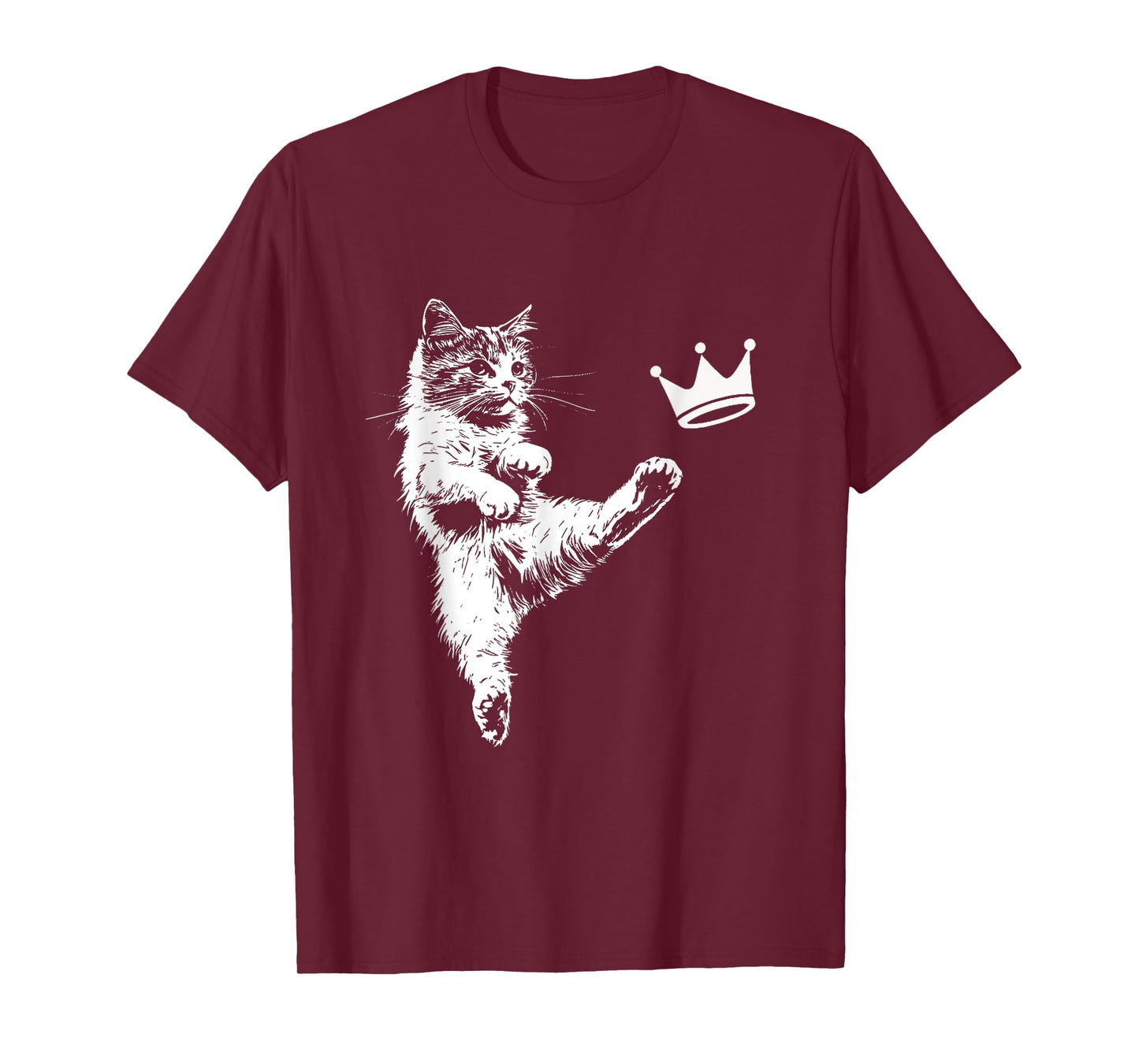 No Kings In America Cat Funny Cat Kicking Crown Men Women T-Shirt