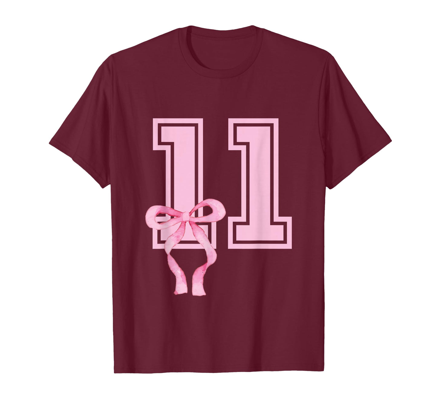 11 Year Old Birthday Girl Coquette Pink Bow Aesthetic T-Shirt