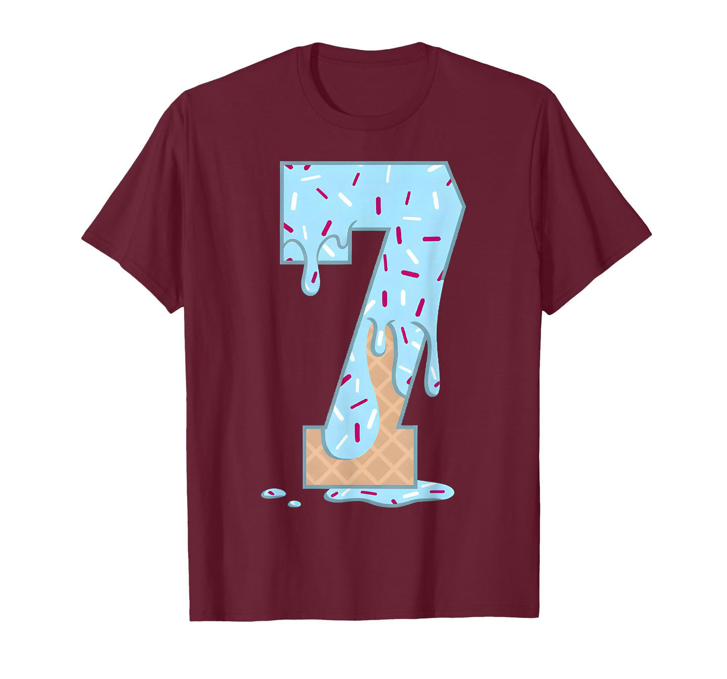 7 Number Seven Team Sports Ice Cream Drip 67 Six Seven Meme T-Shirt