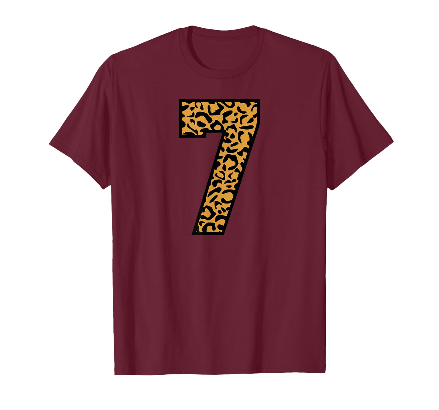 7 Number Leopard Seven Team Sports Varsity Matching T-Shirt