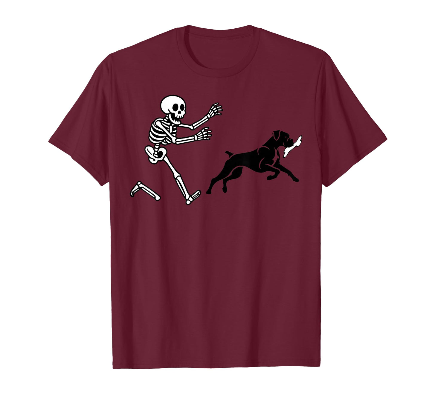 Funny Boxer Running Skeleton Halloween T-Shirt