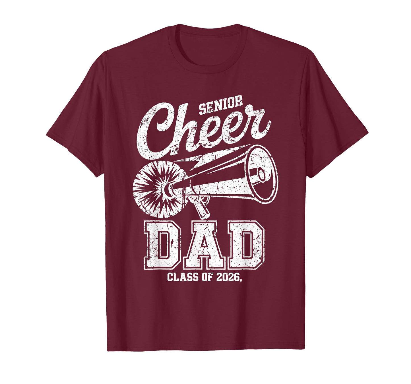 Senior Cheer Dad Class of 2026 Megaphone Graphic T-Shirt