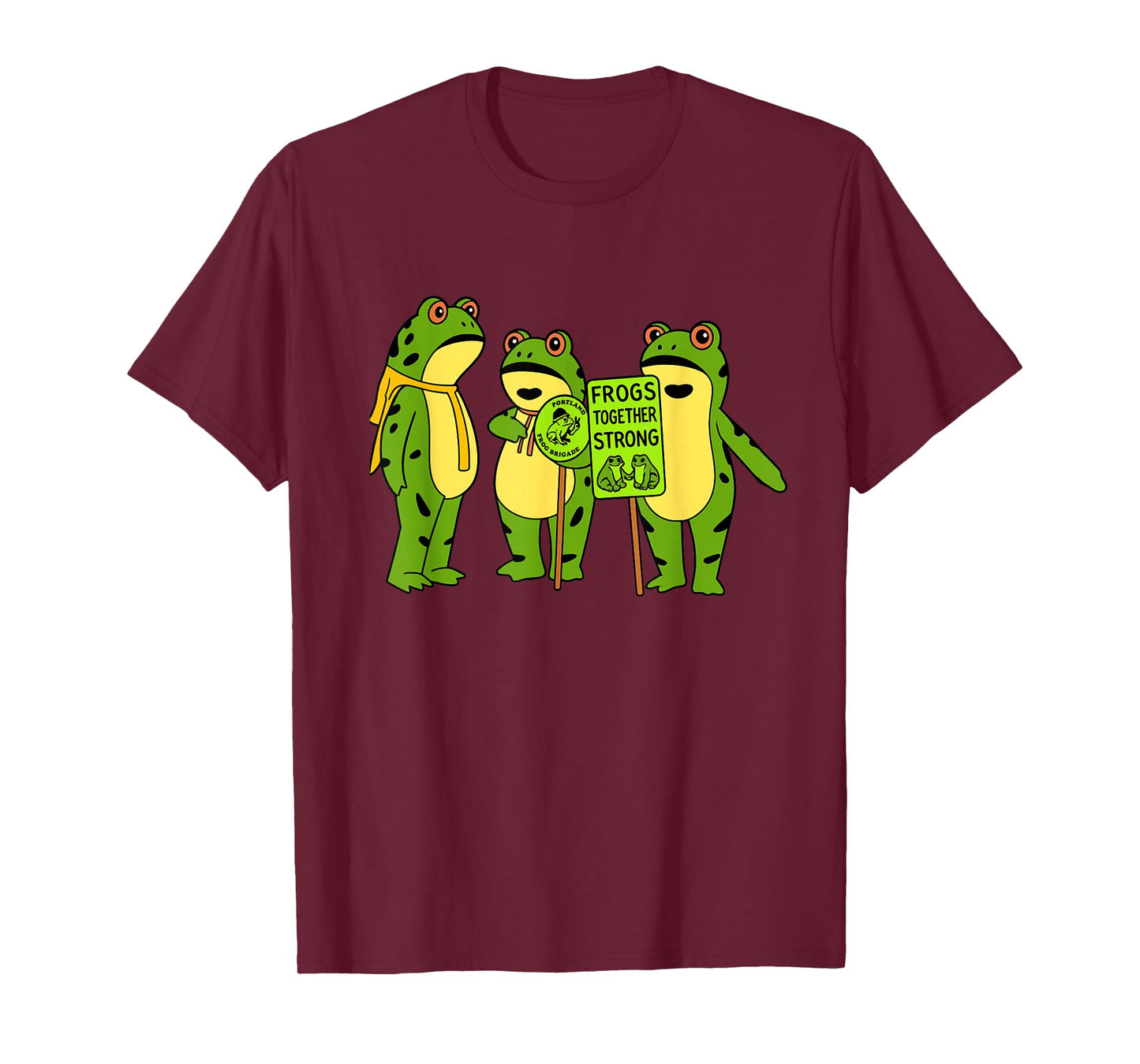 Portland Frog Brigade Oregon Frogs Together Funny Strong T-Shirt