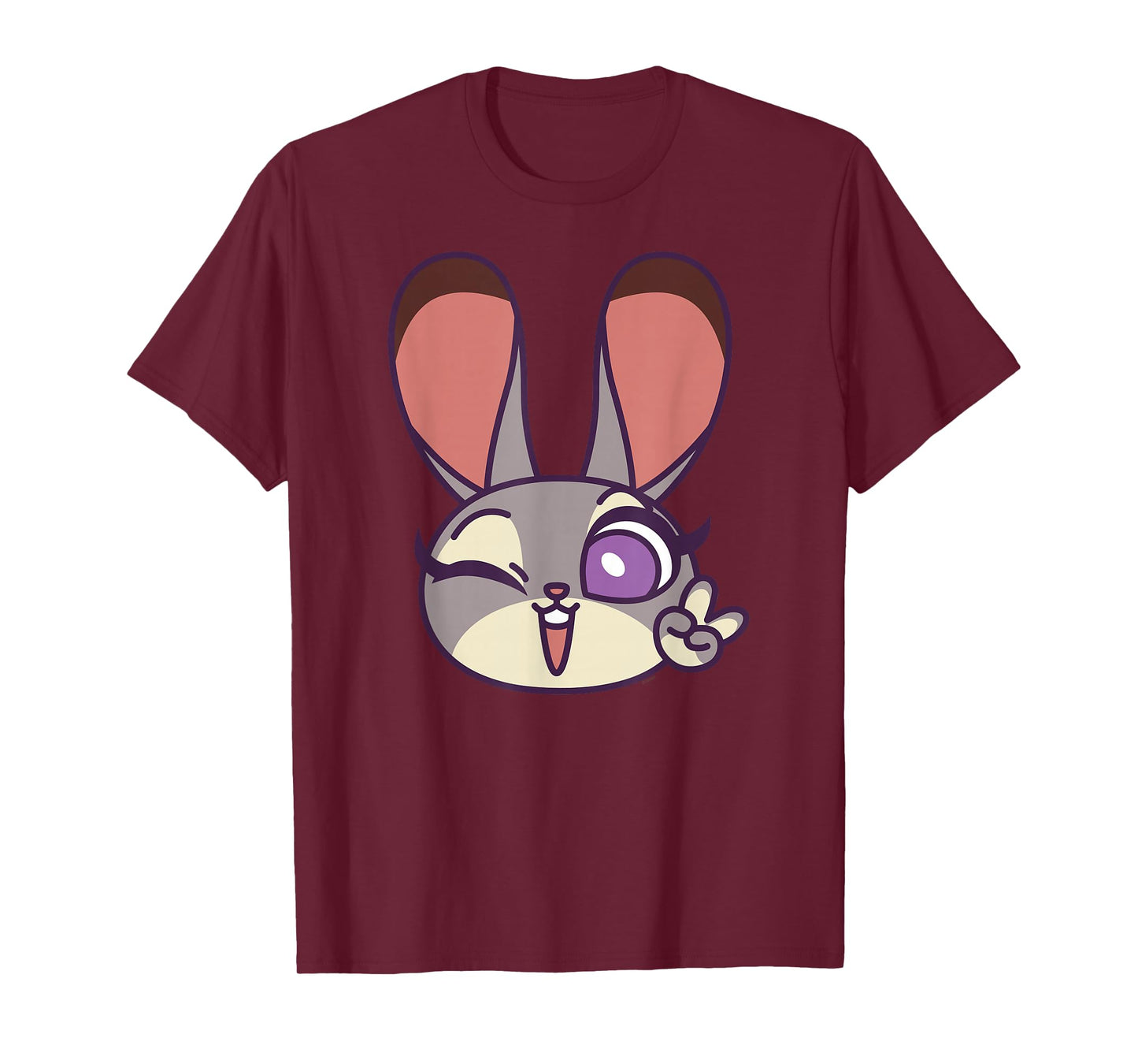 Disney Zootopia Judy Hopps Cute Kawaii Big Face Costume T-Shirt