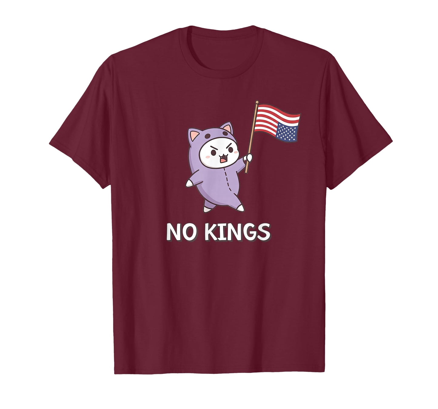 American Flag Upside Down Cat No Kings T-Shirt