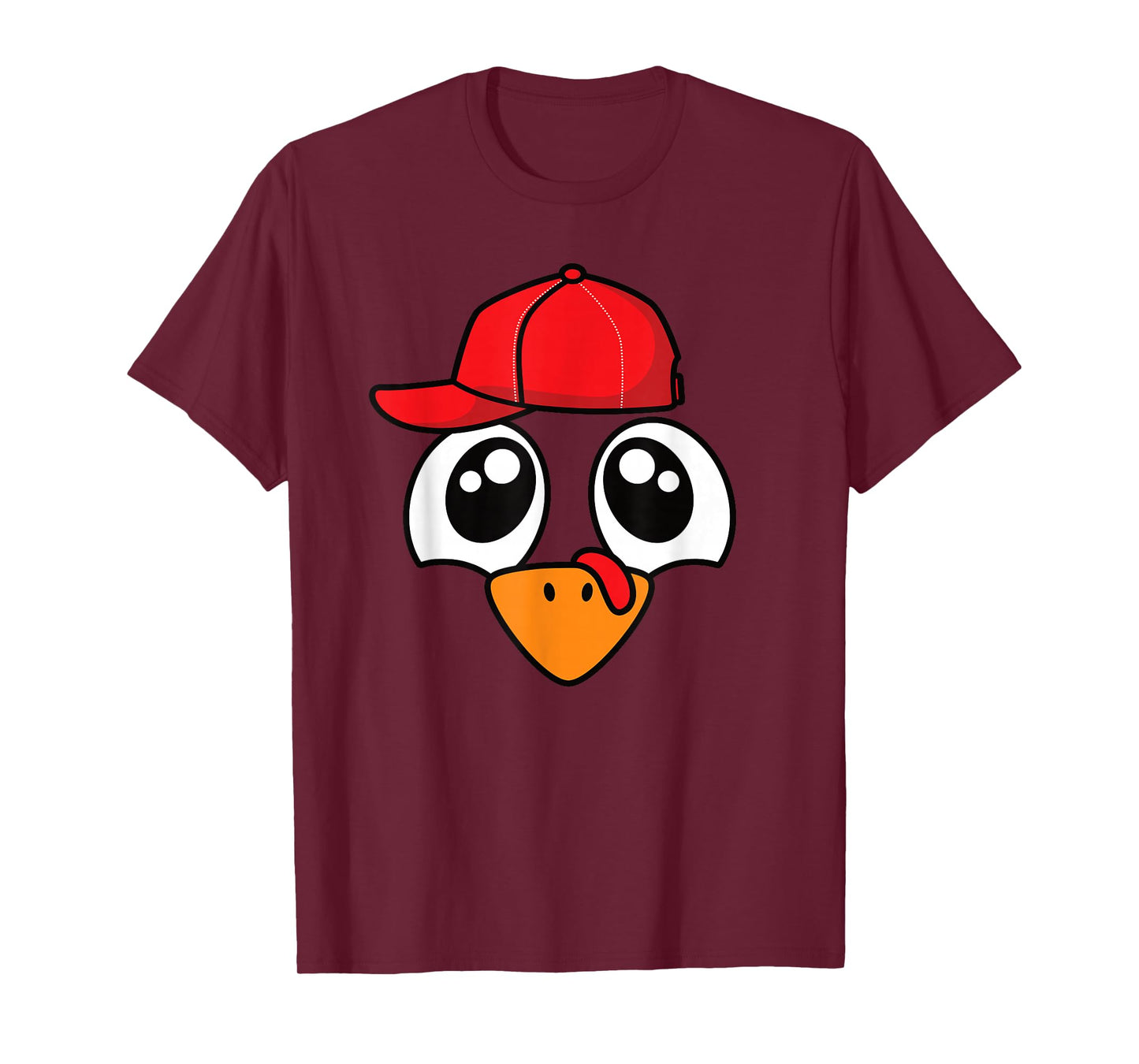 Funny Thanksgiving Turkey Face Men Boys Kids T-Shirt