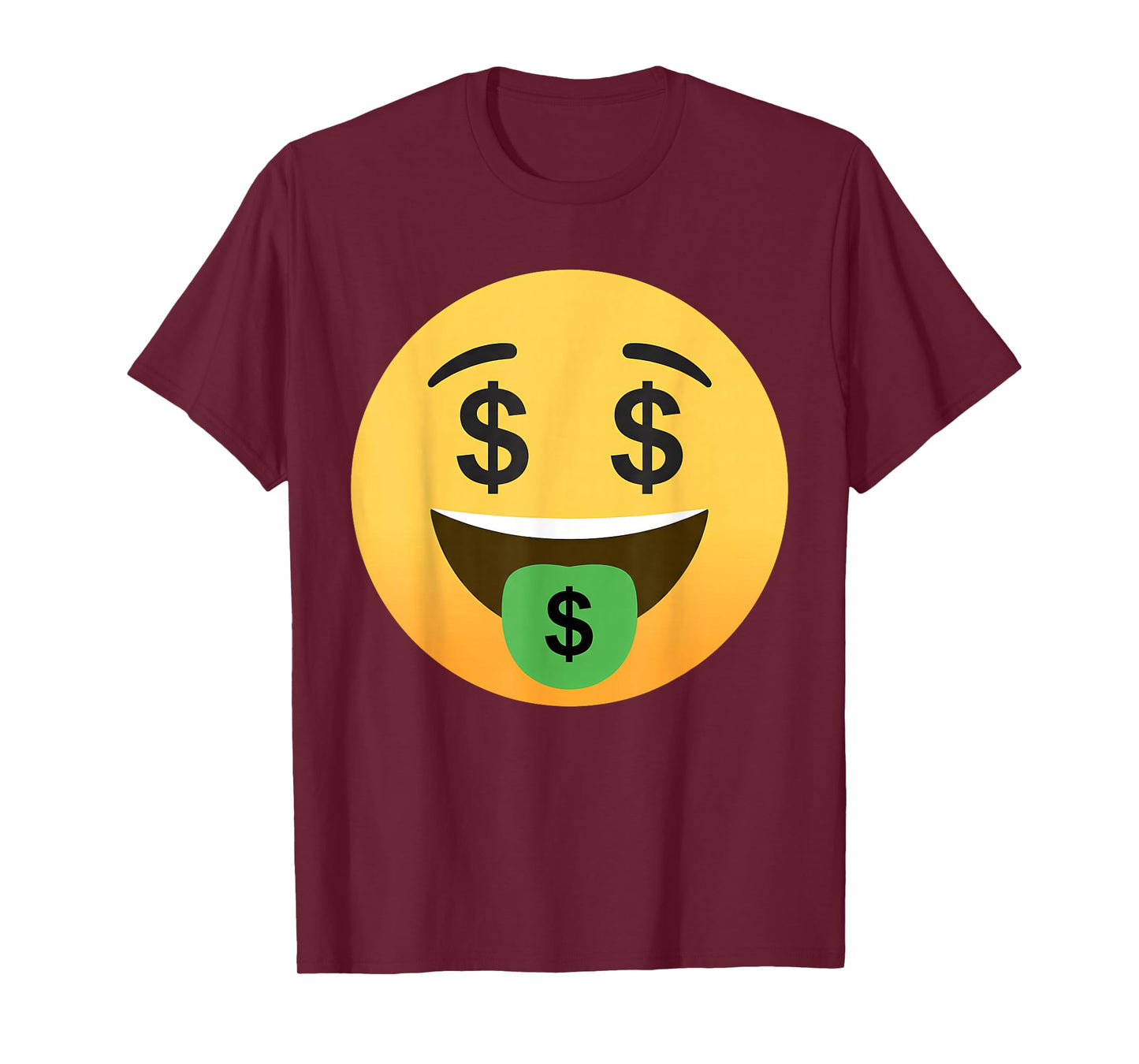 Funny Emoticon Dollar Mouth Face with Money Sign Eyes Rich T-Shirt