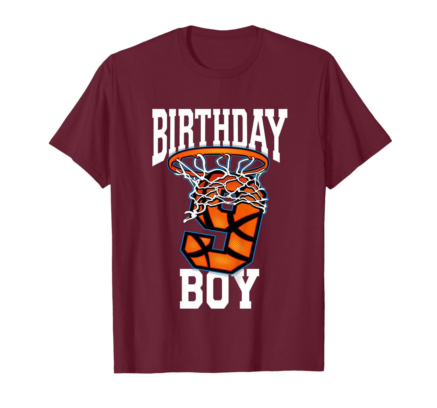 9 Year Old Birthday Shirt Boy Basketball 9th Bday Bball Tee T-Shirt