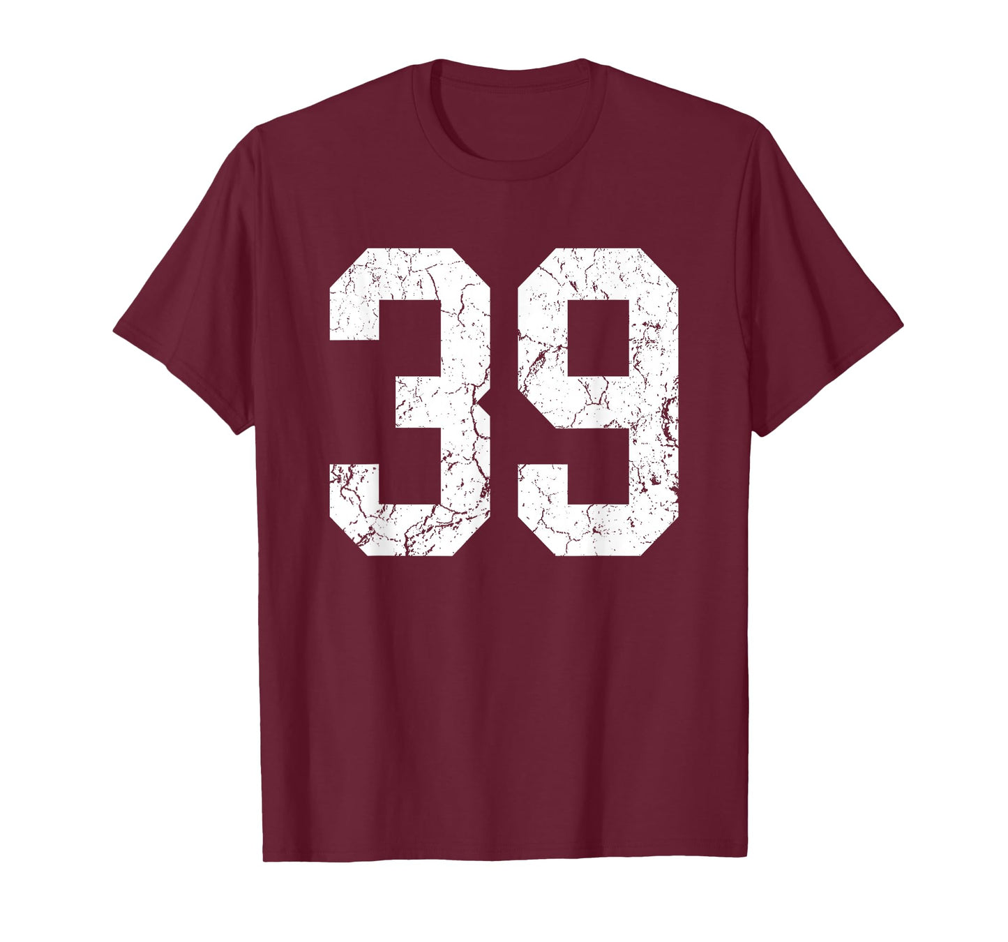 Grunge White Number 39 Jersey Uniform Player Fan T-Shirt
