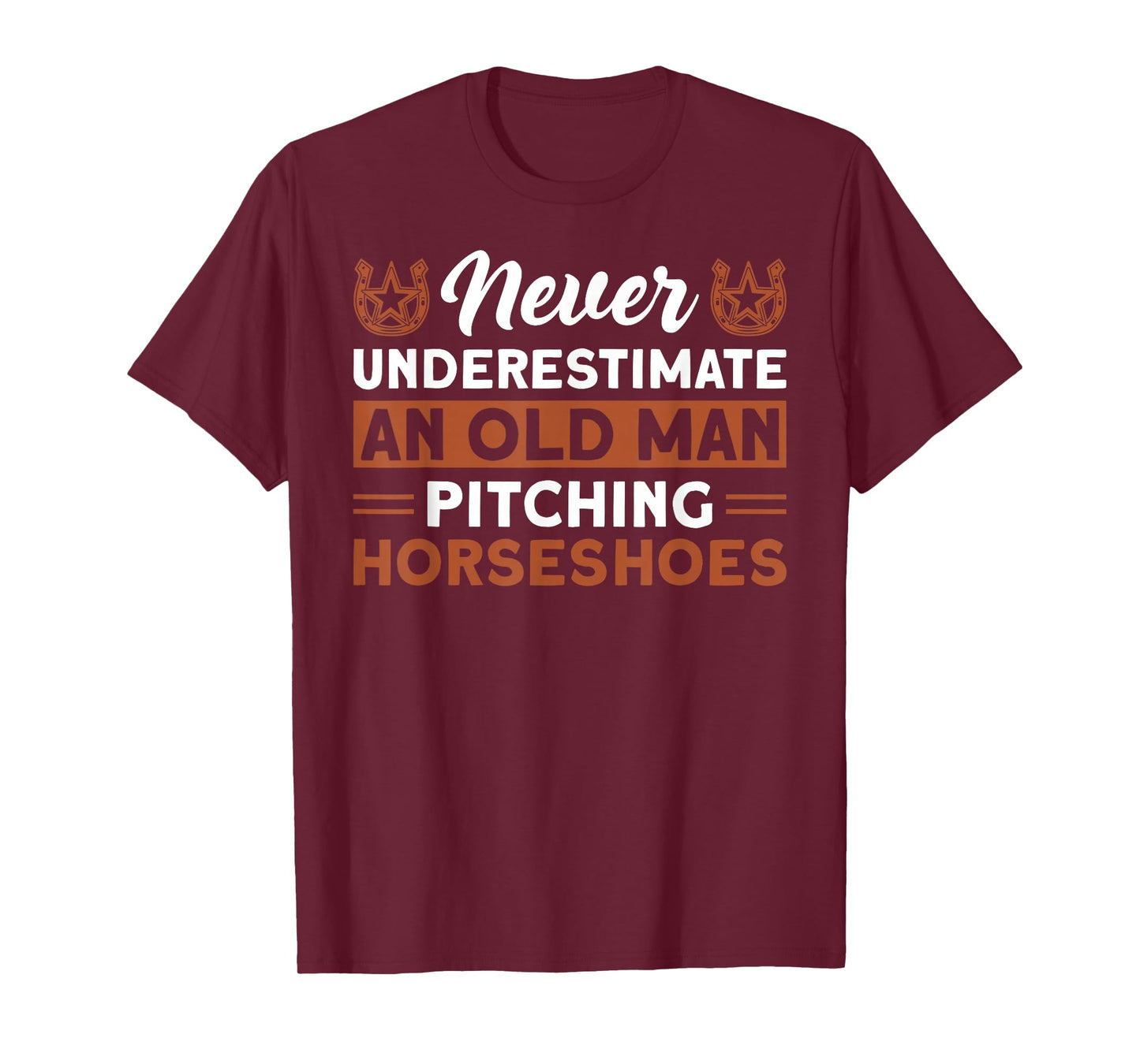 Horseshoe pitching old man horseshoe throwing design T-Shirt