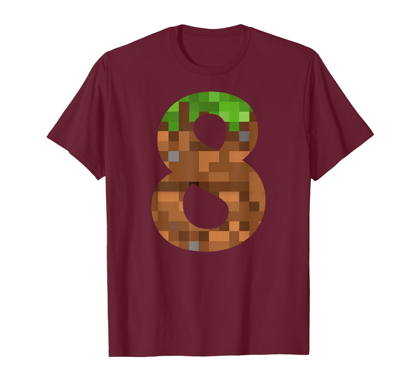 Pixel 8yr Birthday Number Eight 8 Year Old 8th Video Gamer T-Shirt